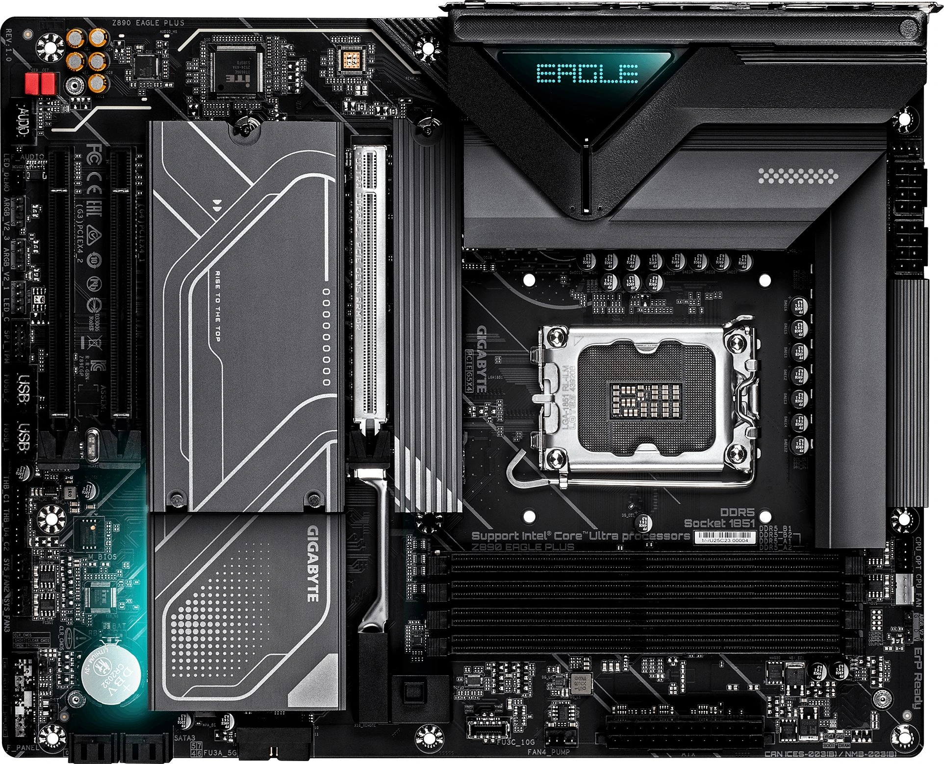 Материнская плата Gigabyte Z890 EAGLE PLUS Soc-1851 Intel Z890 4xDDR5 ATX AC`97 8ch(7.1) 2.5Gg RAID — фото 1