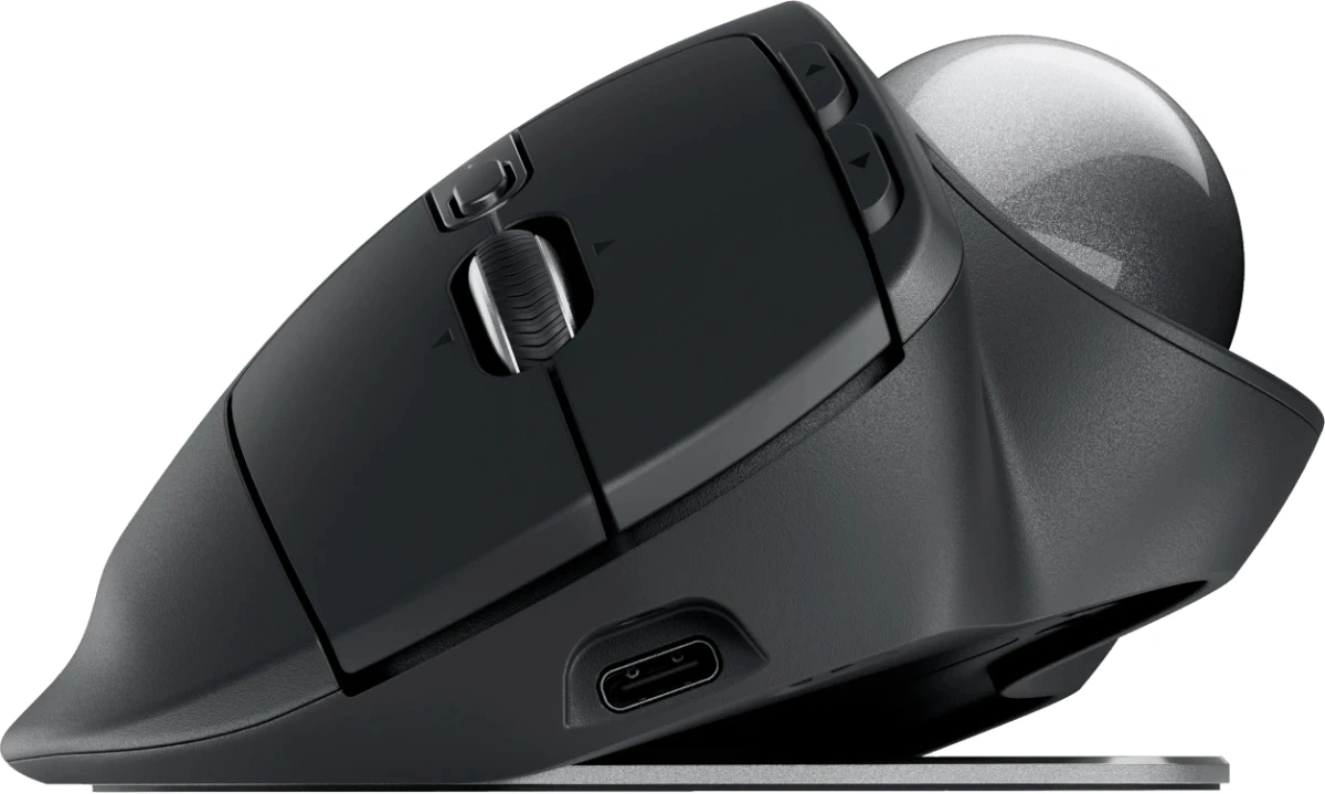 Трекбол Logitech Trackball MX Ergo S графитовый оптическая 2048dpi silent беспров. BT/Radio USB 8but (910-007261) — миниатюра 4