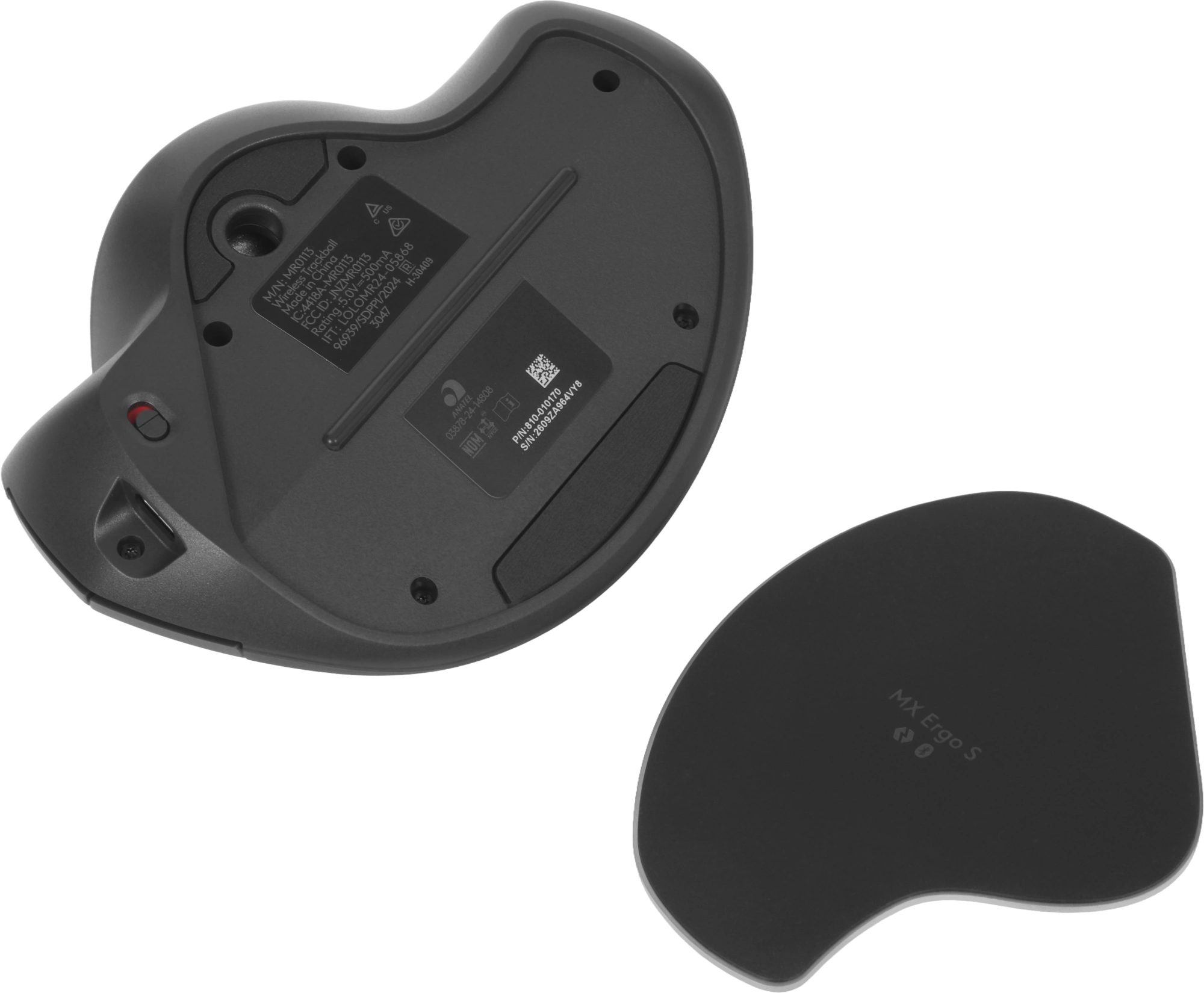 Трекбол Logitech Trackball MX Ergo S графитовый оптическая 2048dpi silent беспров. BT/Radio USB 8but (910-007261) — миниатюра 10