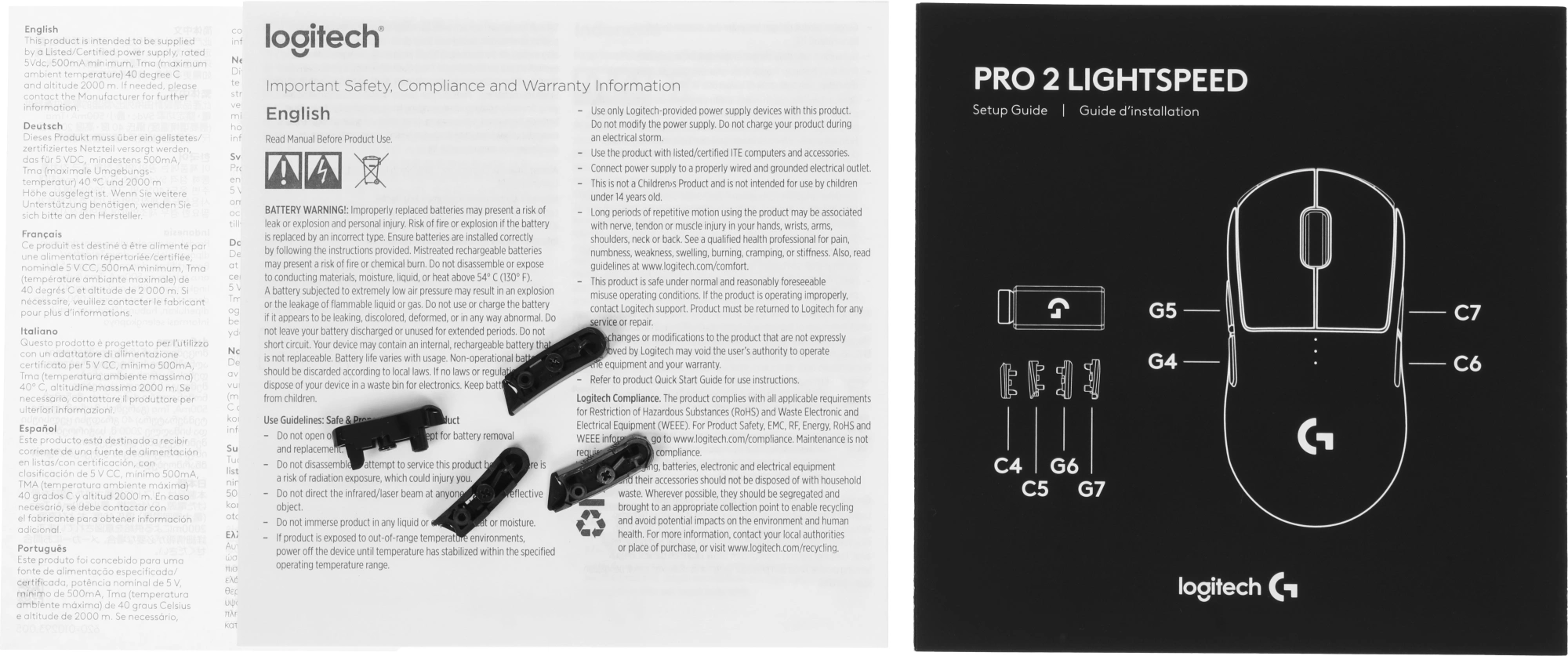 Мышь Logitech G Pro 2 Lightspeed черный оптическая 44000dpi беспров. USB 7but (910-007297) — миниатюра 19