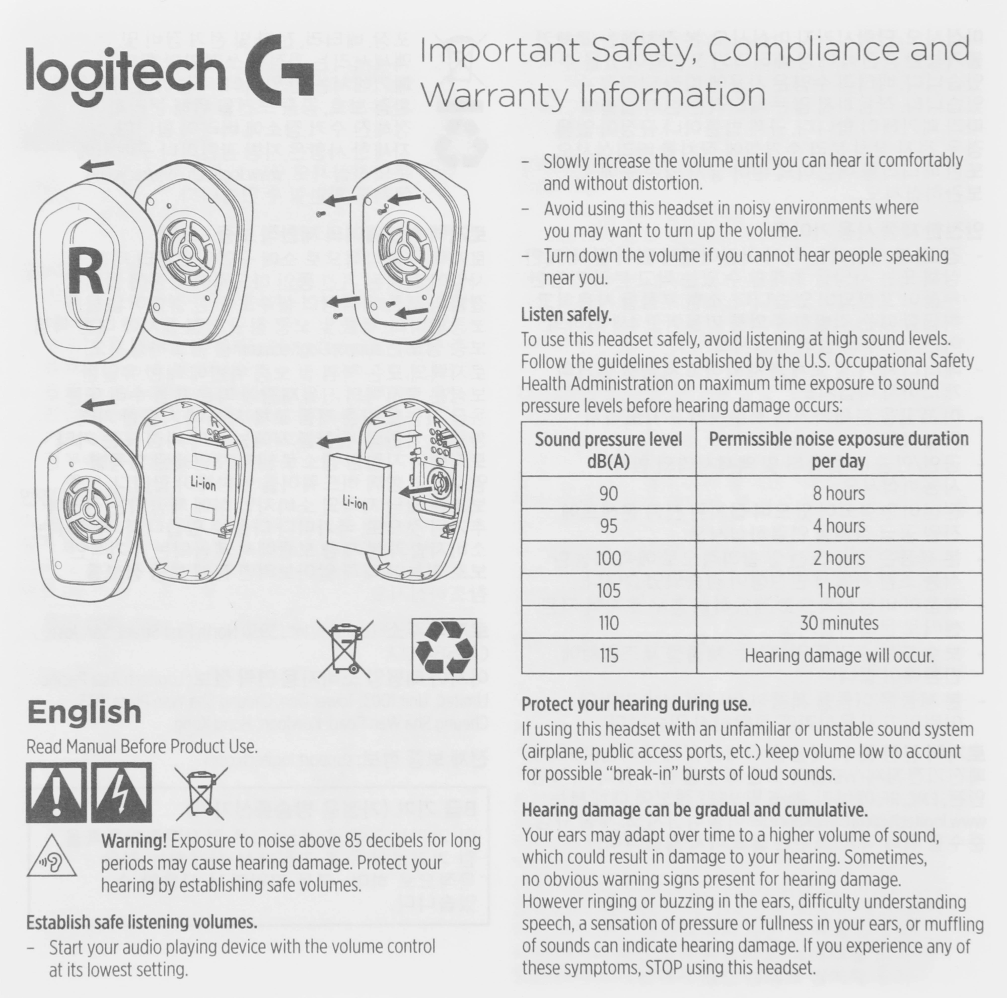 Наушники с микрофоном Logitech G435 черный/желтый накладные BT/Radio оголовье (981-001051) — миниатюра 13