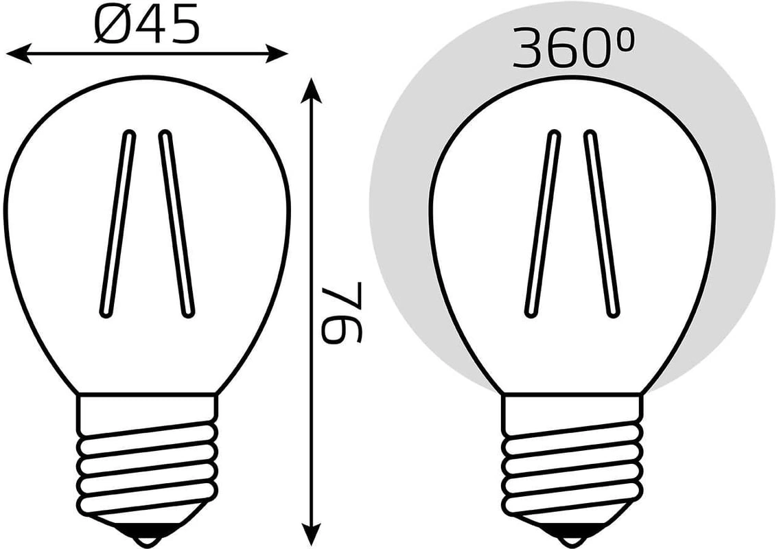 Лампа филам. Gauss Filament 8Вт цок.:E27 шар 220B св.свеч.бел.теп. (упак.:1шт) (52218) — миниатюра 6