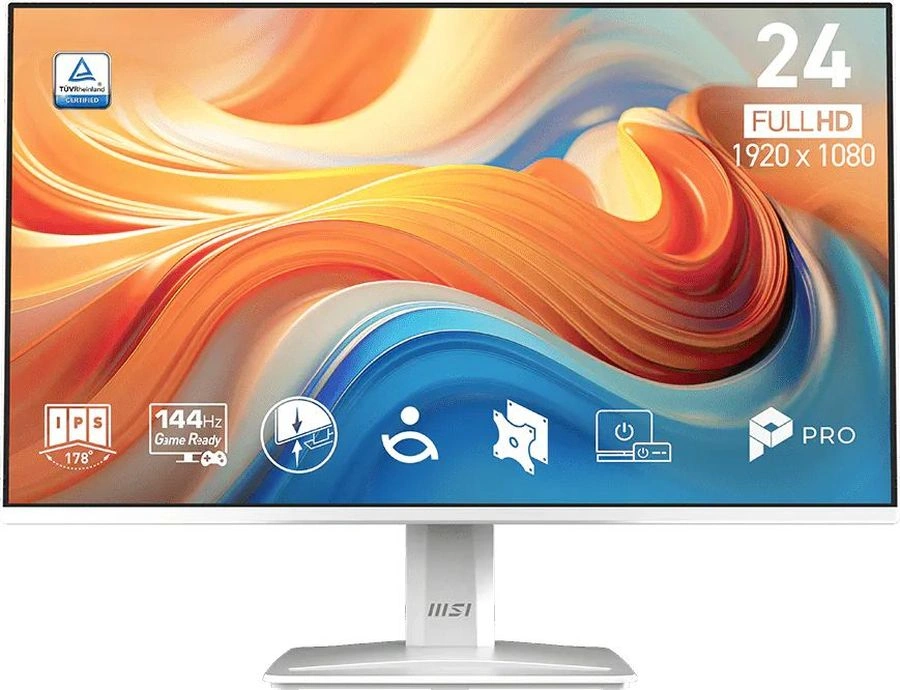 Монитор MSI 23.8" Pro MP243W E14 белый IPS LED 16:9 HDMI M/M 300cd 178гр/178гр 1920x1080 144Hz DP FHD 3.1кг — фото 1