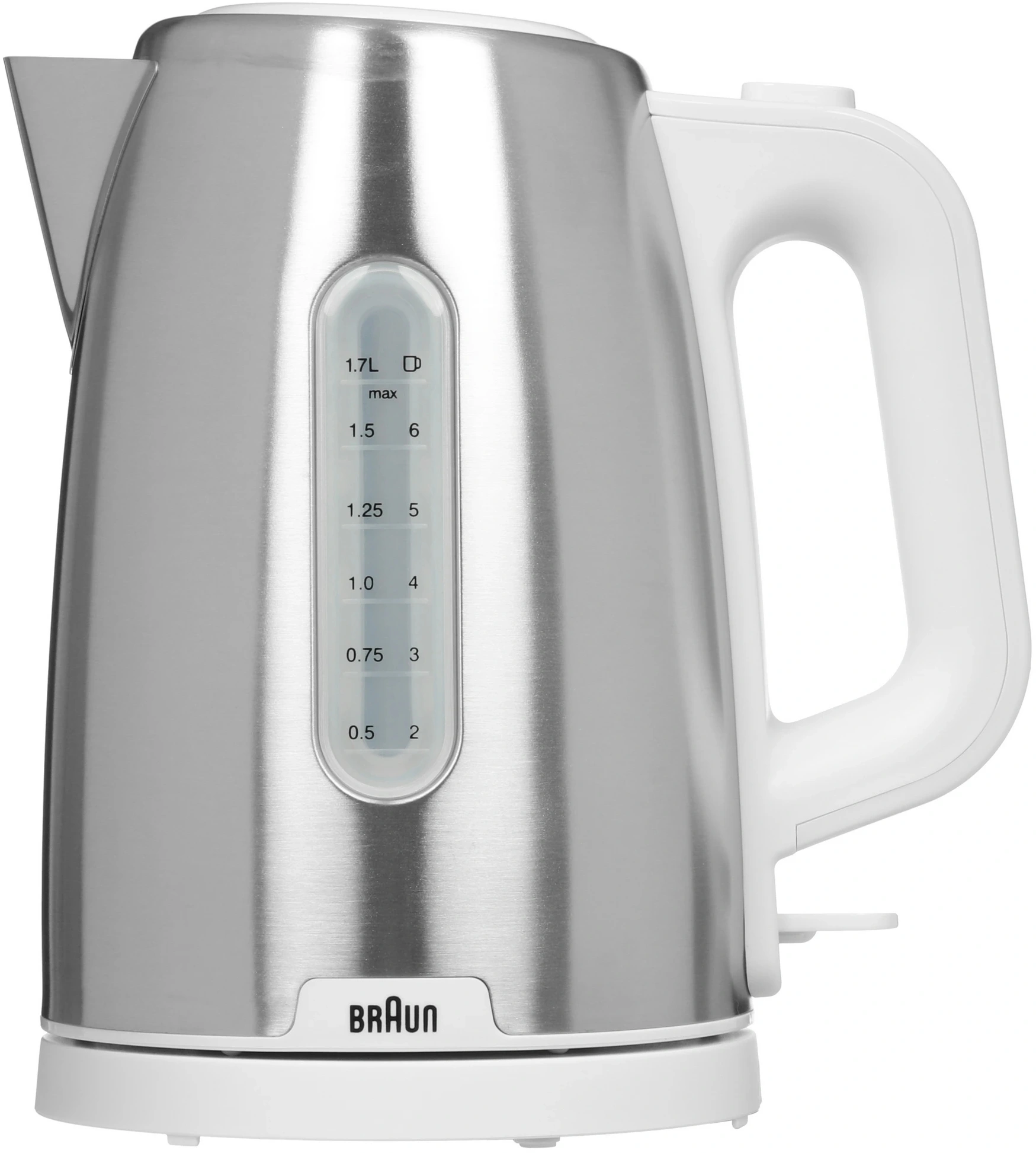 Чайник электрический Braun WK1500WH 1.7л. 2200Вт сталь/белый корпус: металл/пластик — фото 1
