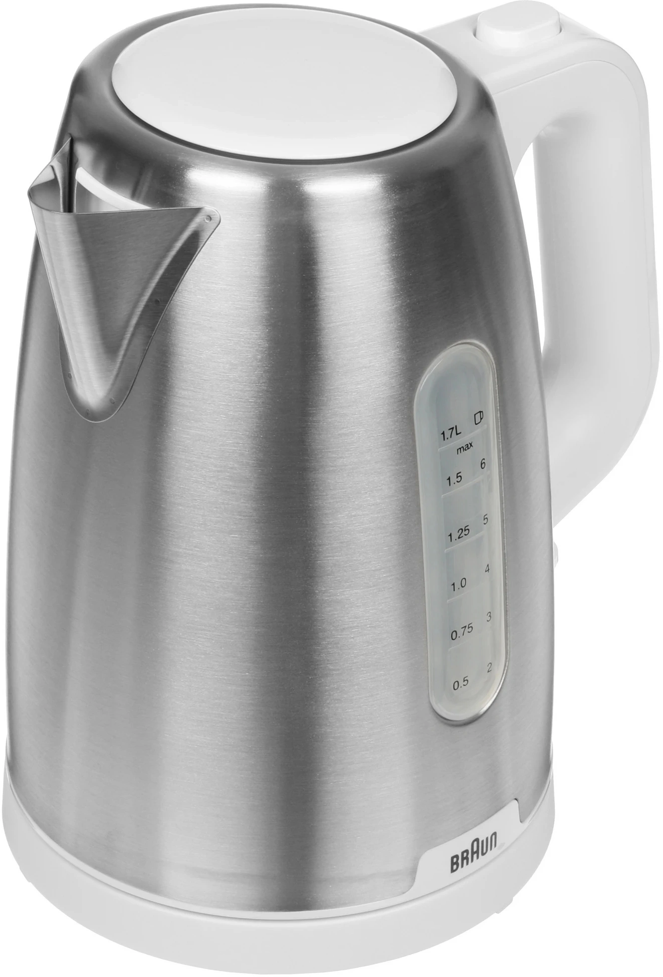 Чайник электрический Braun WK1500WH 1.7л. 2200Вт сталь/белый корпус: металл/пластик — миниатюра 3
