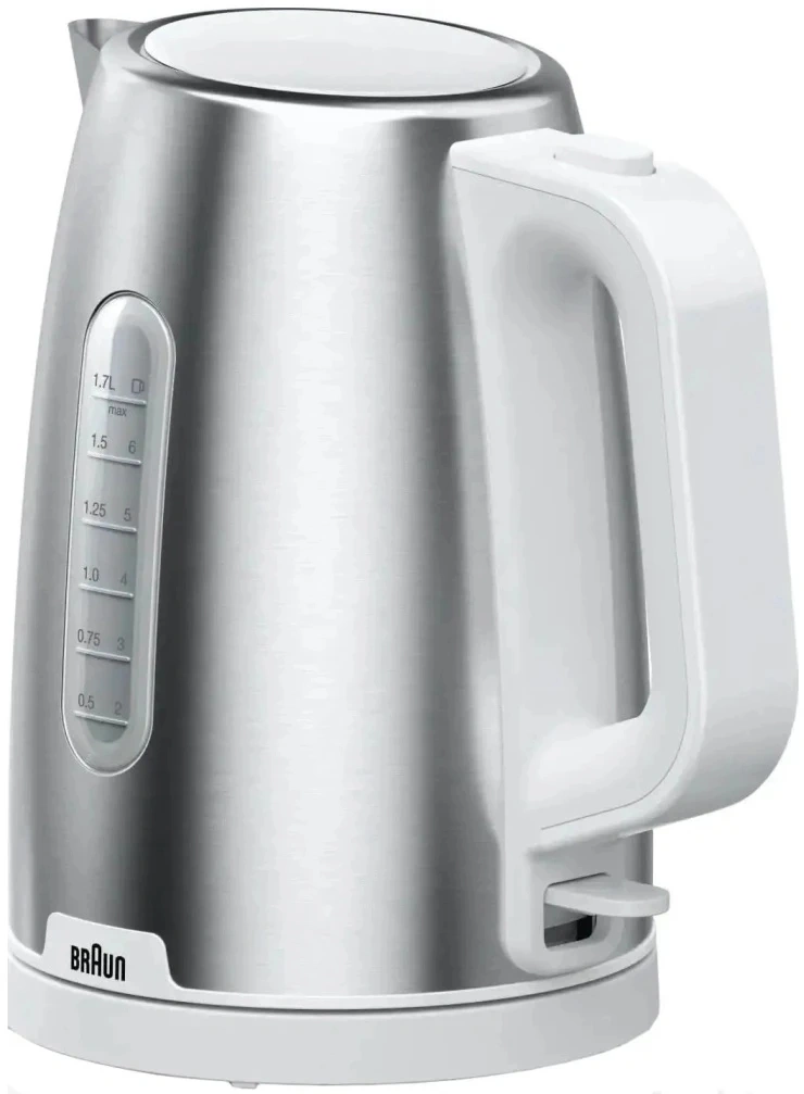 Чайник электрический Braun WK1500WH 1.7л. 2200Вт сталь/белый корпус: металл/пластик — миниатюра 10
