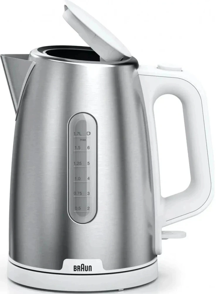 Чайник электрический Braun WK1500WH 1.7л. 2200Вт сталь/белый корпус: металл/пластик — миниатюра 11