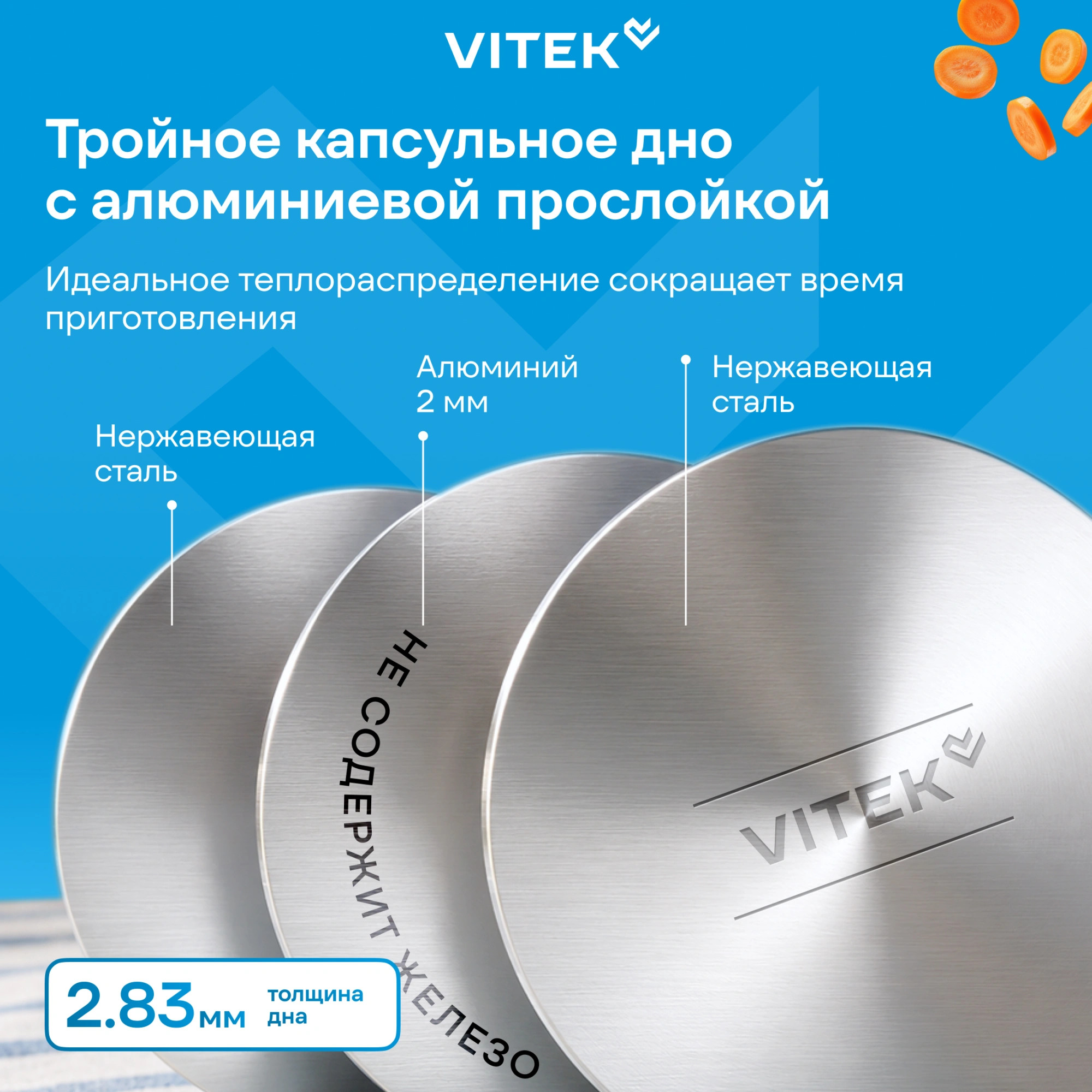 Набор кастрюль Vitek Секретный ингредиент VT-SS1406 6 предметов — миниатюра 7