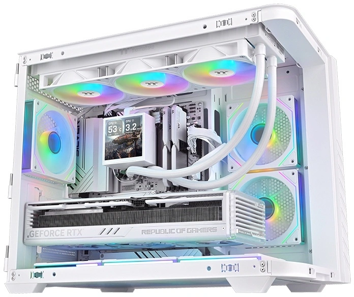 Система водяного охлаждения Thermaltake LB360 Ultra ARGB Soc-AM5/AM4/1200/1700/1851 белый 4-pin 33.8dB Al LCD Ret (CL-W508-PL12SW-A) — миниатюра 3