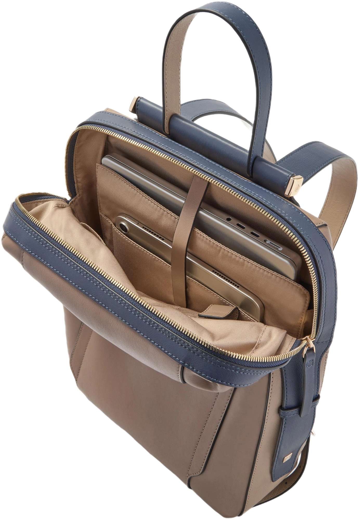 Рюкзак женский Piquadro Circle CA4576W92/TOBLU бежевый/голубой натур.кожа — миниатюра 4