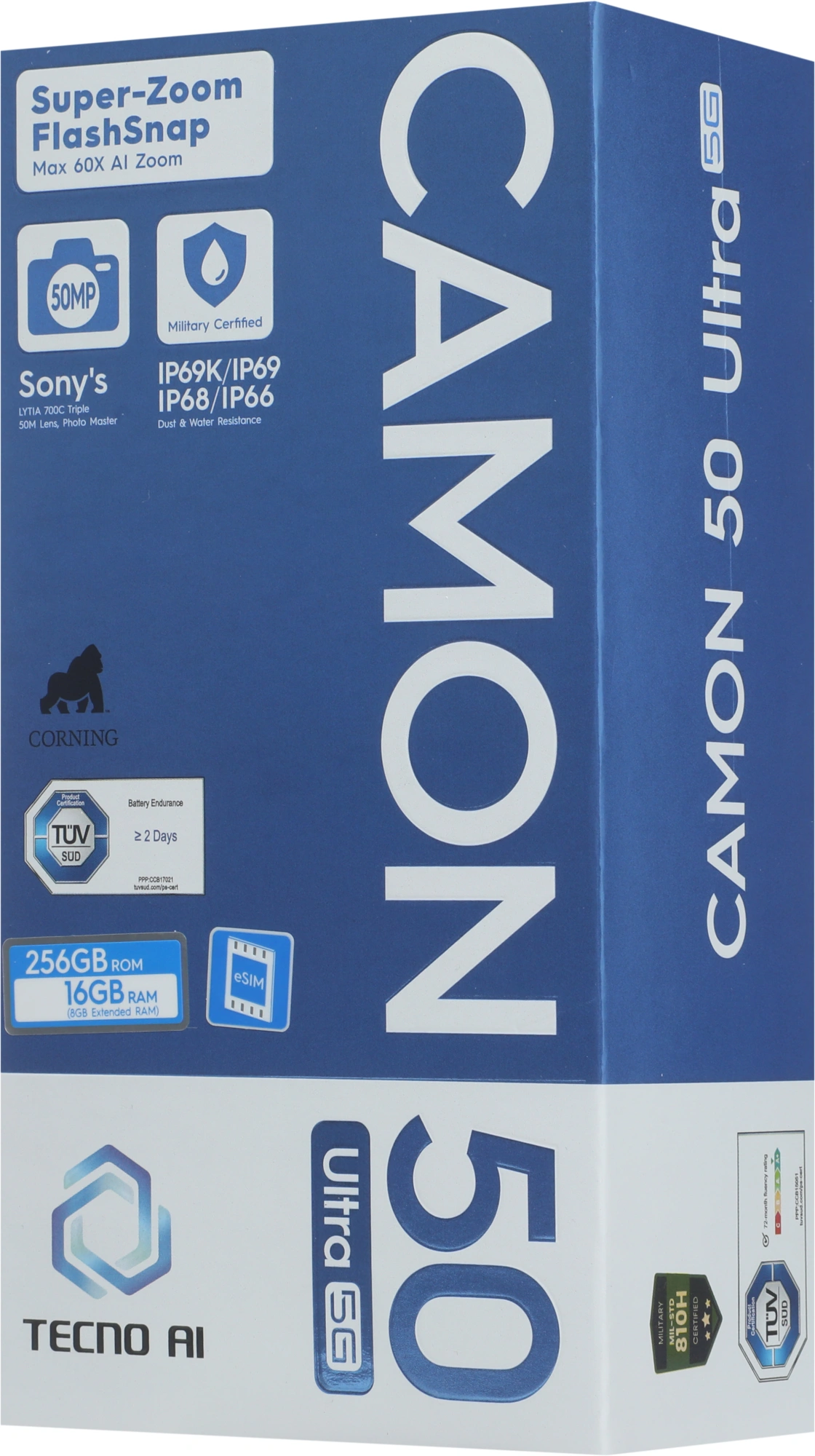 Смартфон Tecno Camon 50 Ultra 5G 256Gb 8Gb зеленый моноблок 3G 4G 2Sim 6.78" 1208x2644 Android 16 50Mpix 802.11 a/b/g/n/ac/ax NFC GPS GSM900/1800 GSM1900 Protect FM — миниатюра 16