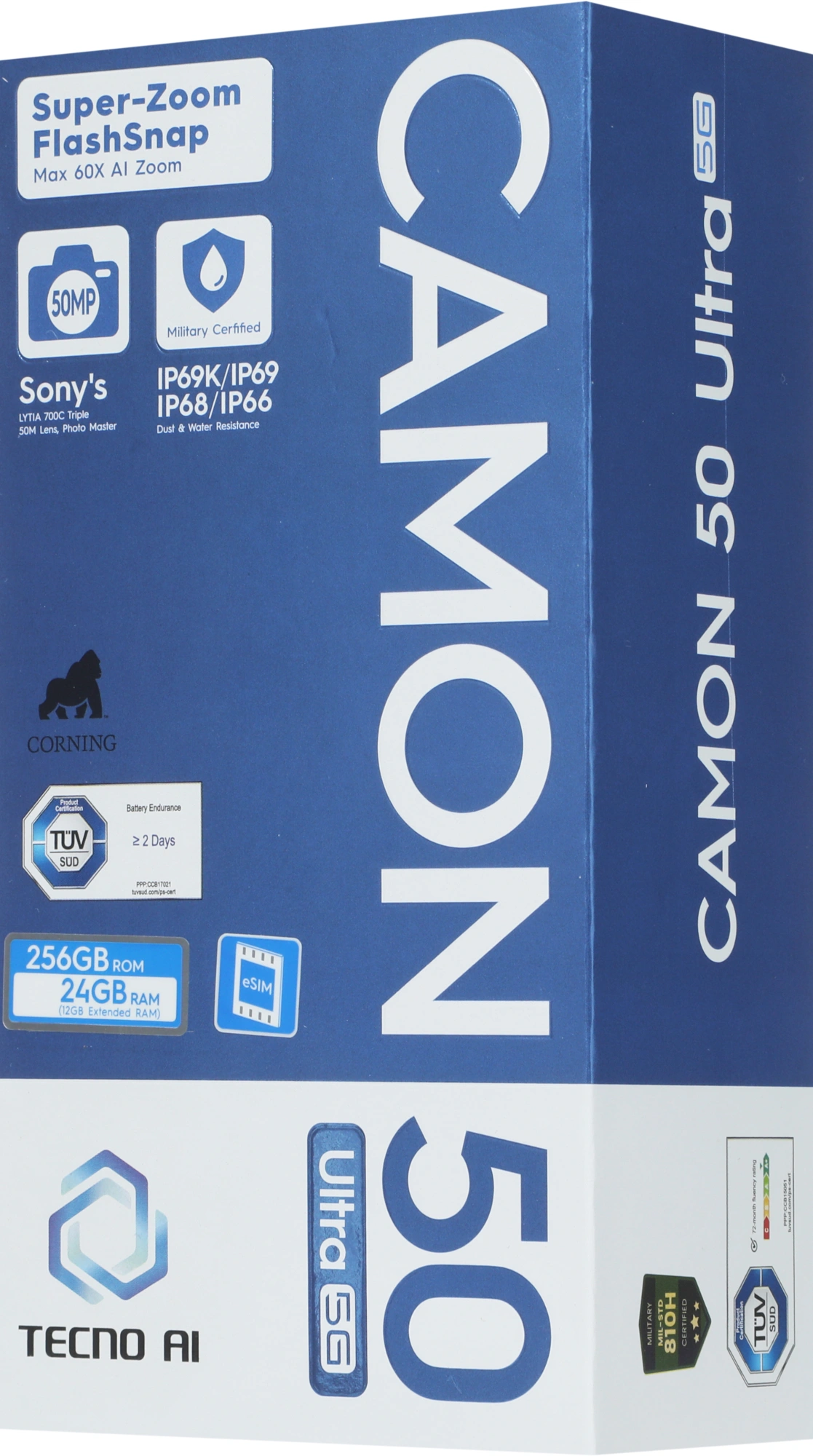 Смартфон Tecno Camon 50 Ultra 5G 256Gb 12Gb зеленый моноблок 3G 4G 2Sim 6.78" 1208x2644 Android 16 50Mpix 802.11 a/b/g/n/ac/ax NFC GPS GSM900/1800 GSM1900 Protect FM — миниатюра 20