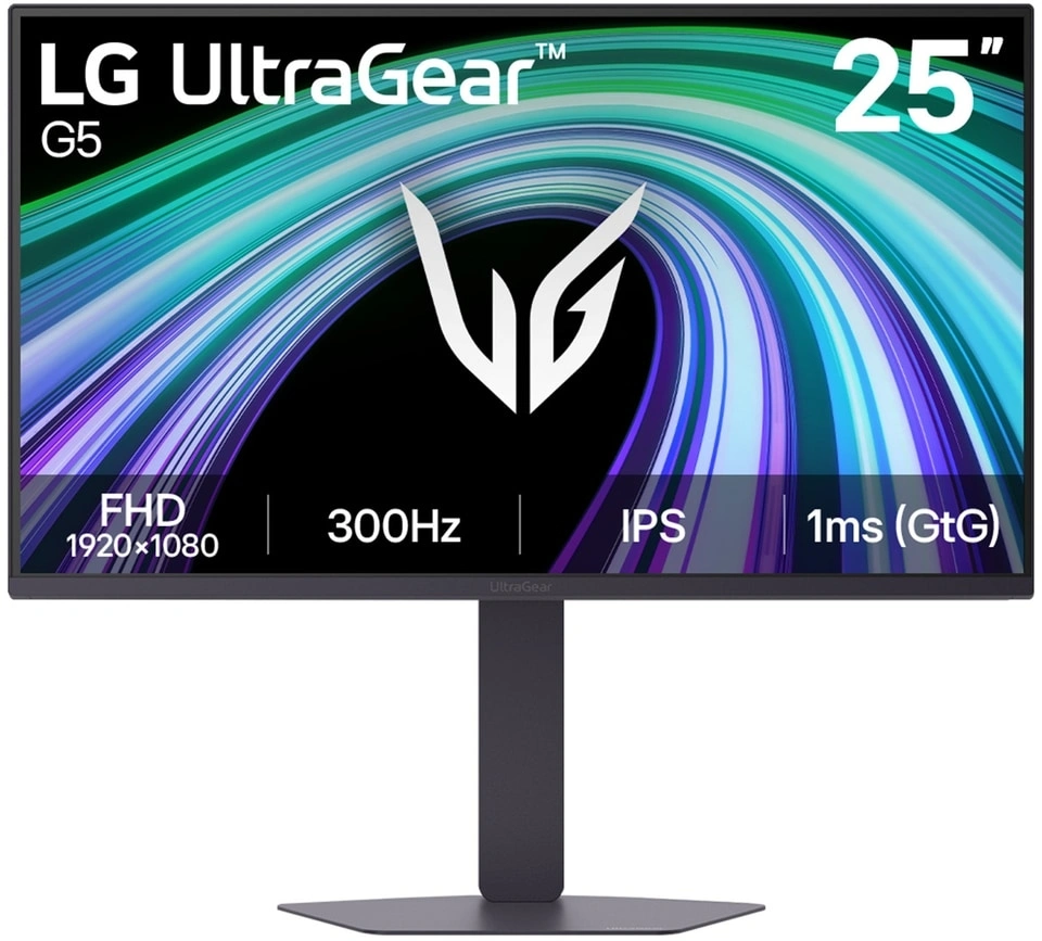 Монитор LG 25" UltraGear 25G550B-B черный IPS LED 16:9 HDMI матовая HAS Piv 1000:1 300cd 178гр/178гр 1920x1080 300Hz FreeSync Premium DP FHD 4.8кг — фото 1