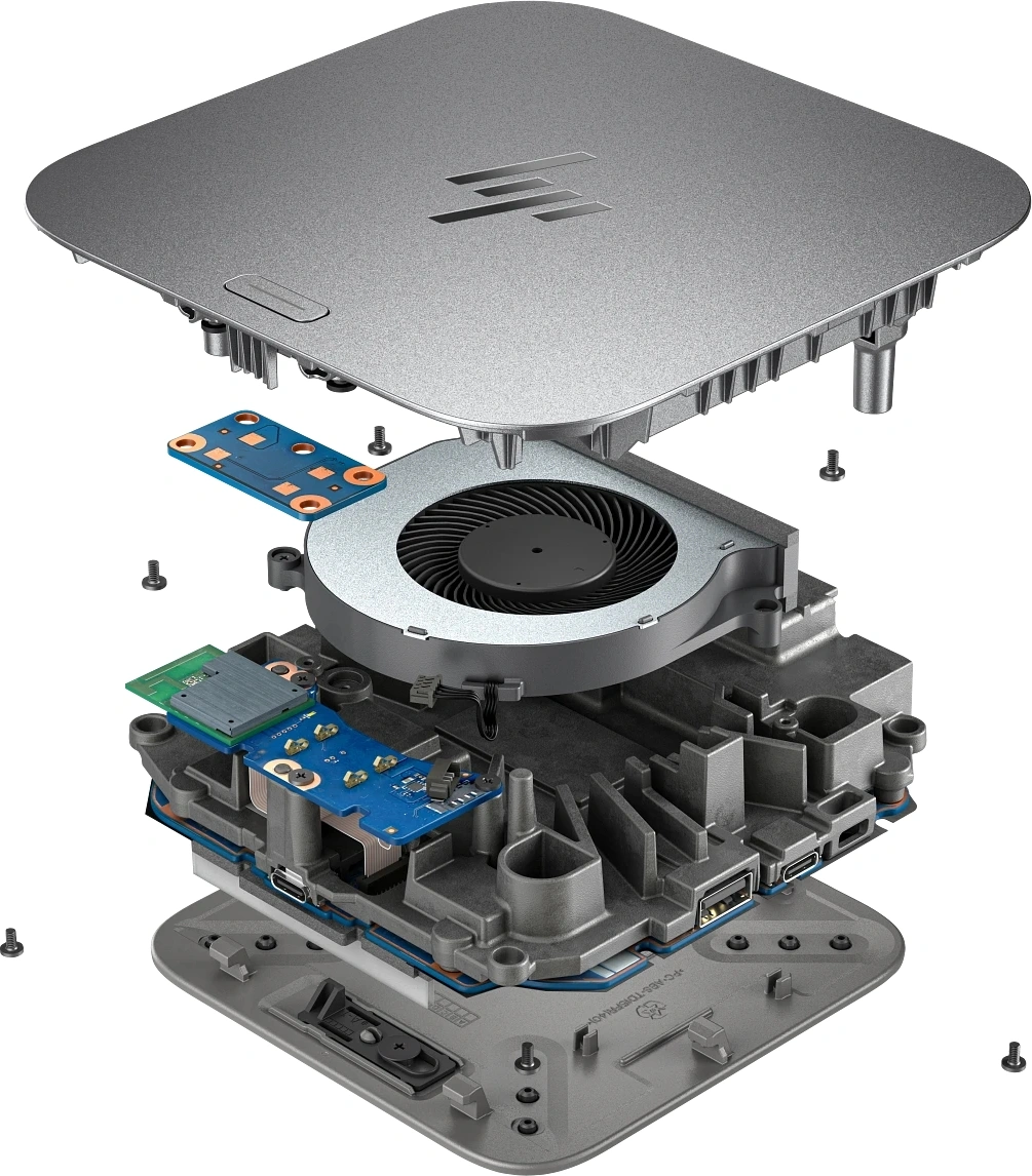 Стыковочная станция HP Thunderbolt 4 Ultra G6 Thunderbolt 4 серый 2xDP 1xDVI 1xRJ-45 2xUSB Type-C 1xUSB 3.1 (9X481UT) — миниатюра 3