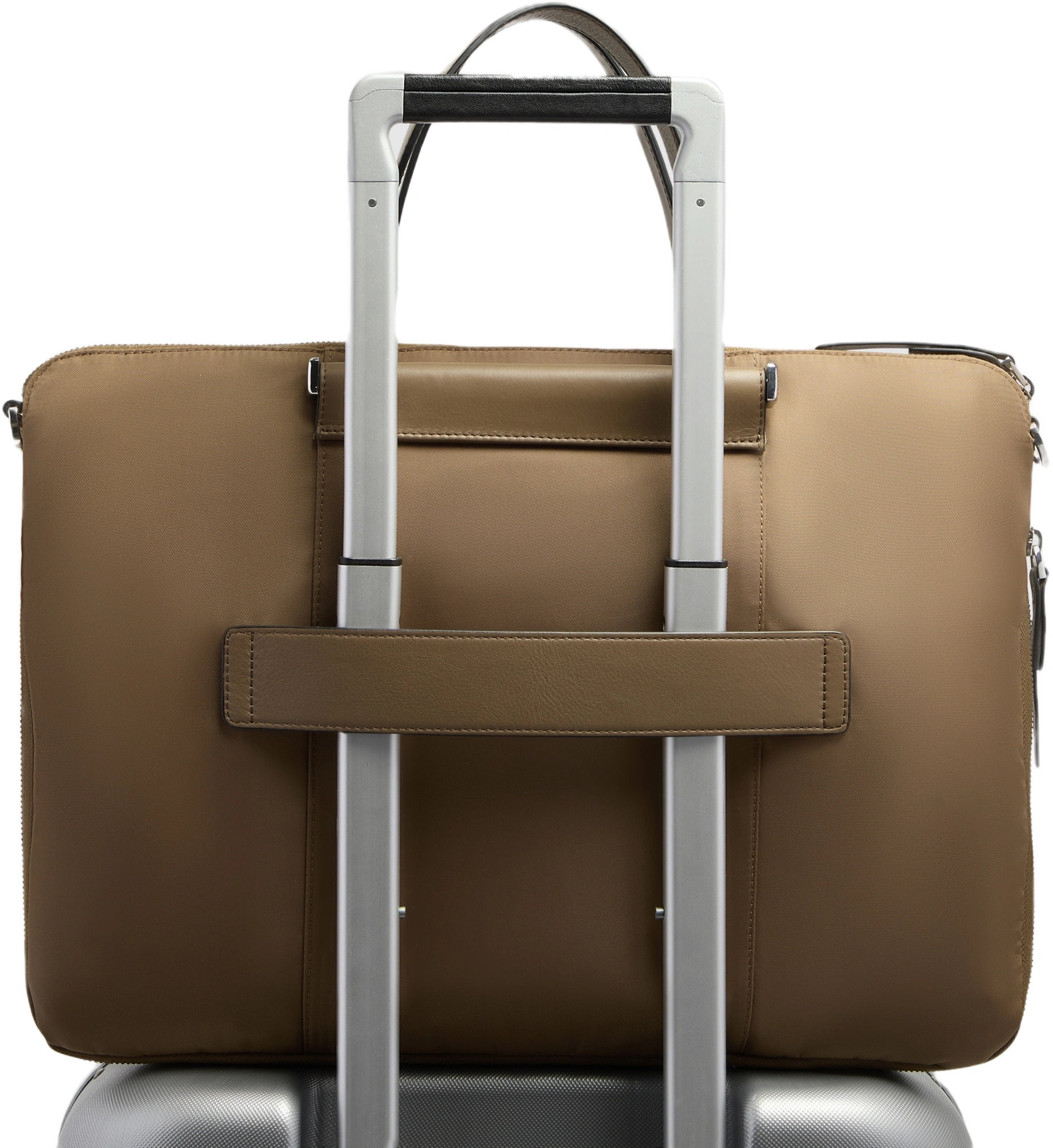 Деловая сумка женская Piquadro Lyra CA4021W92T/M с отделением для ноутбука 15.6" коричневая нейлон/натур.кожа — миниатюра 3