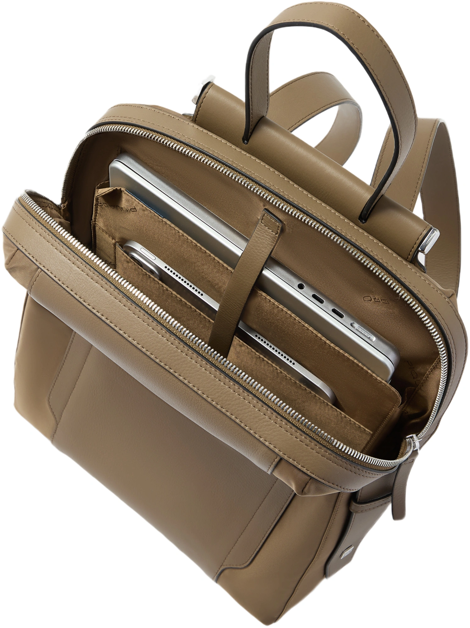Рюкзак женский Piquadro Lyra CA4576W92T/M коричневый нейлон/натур.кожа — миниатюра 4
