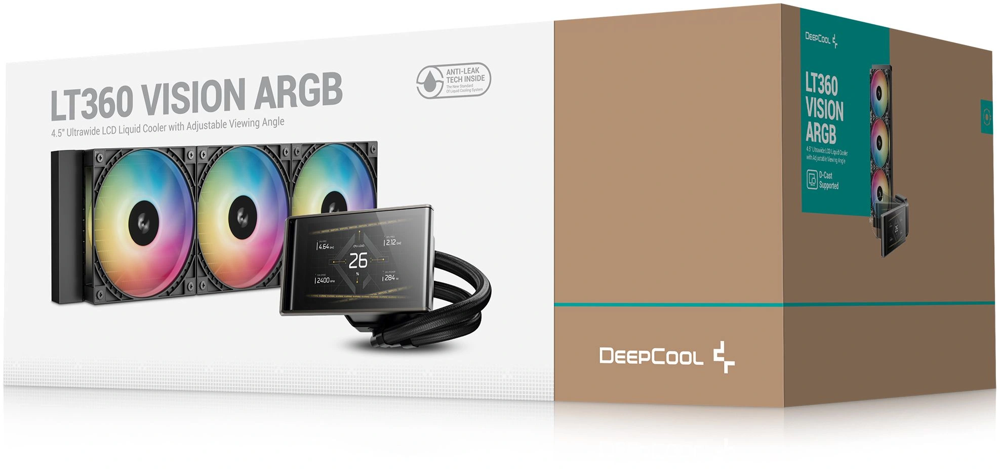 Система водяного охлаждения Deepcool LT360 Vision ARGB Soc-AM5/AM4/1200/1700/1851 черный 4-pin 33.66dB Al LCD 350W 1768gr Ret (R-LT360VISION-BKAMMC-G-1) — миниатюра 8