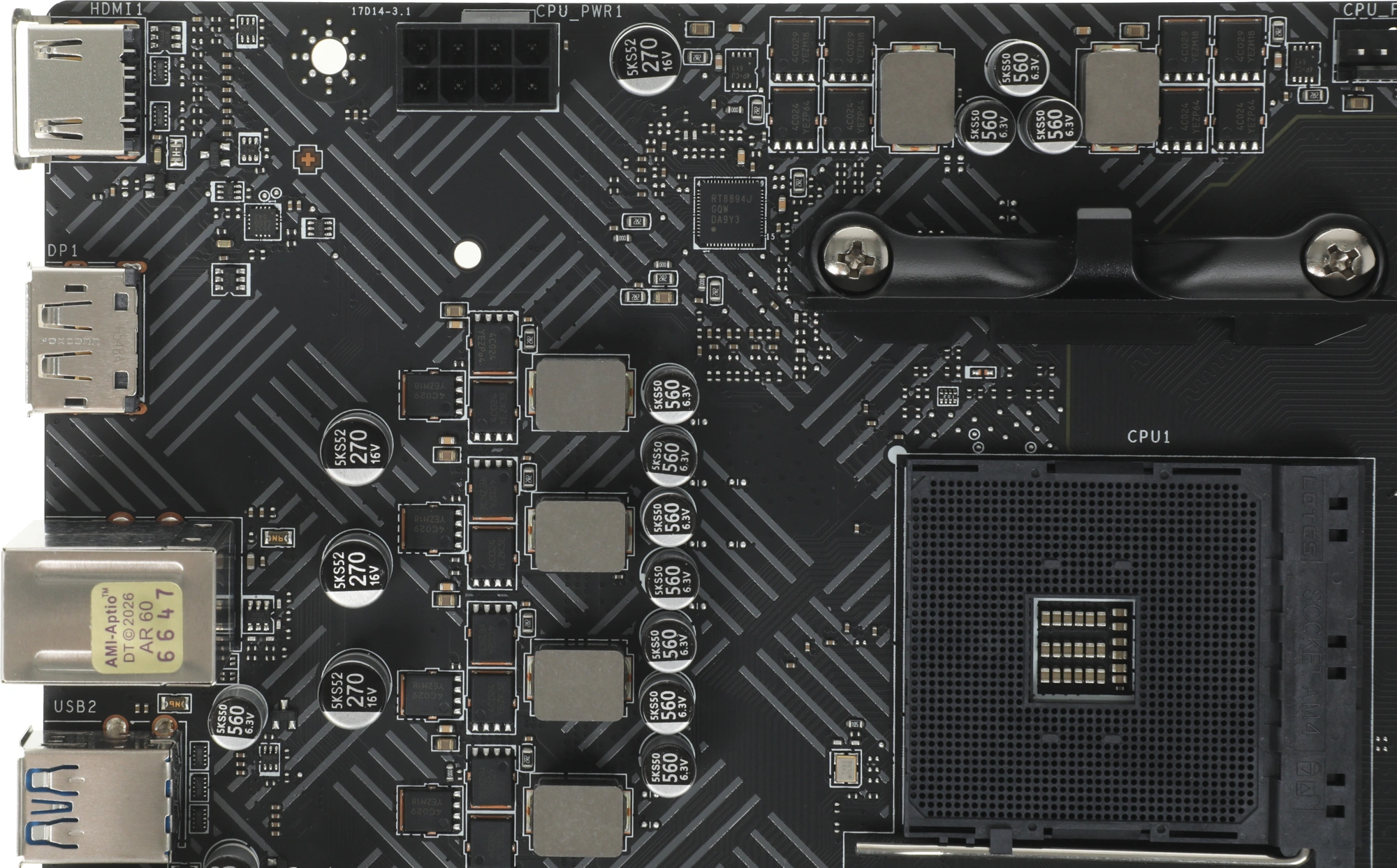 Материнская плата MSI PRO B550M-B Soc-AM4 AMD B550 2xDDR4 mATX AC`97 8ch(7.1) GbLAN RAID+HDMI+DP — миниатюра 8