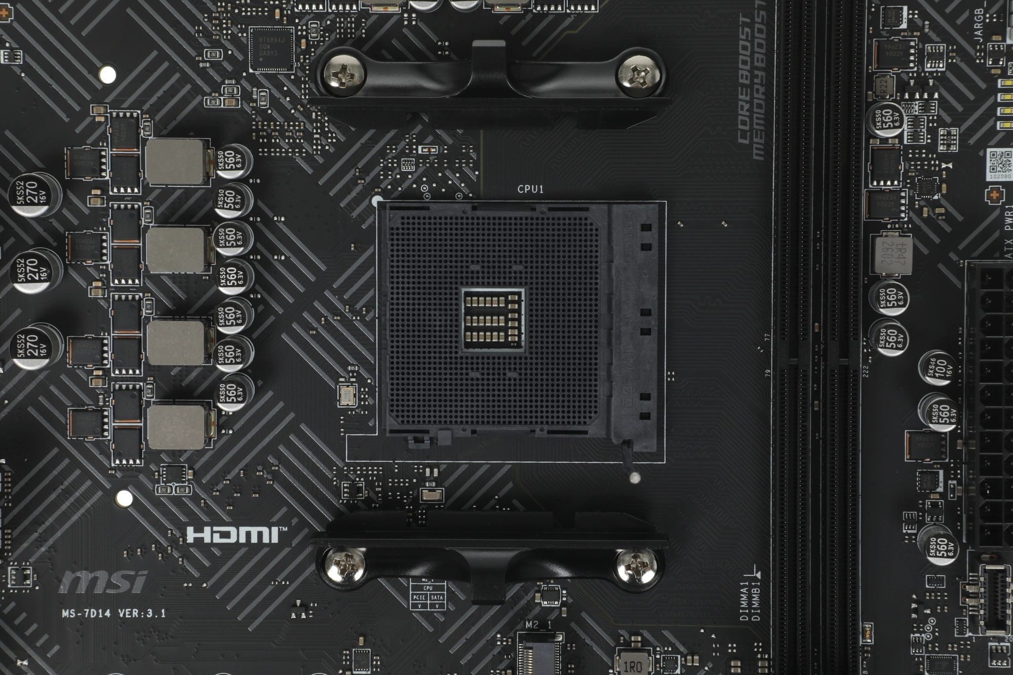 Материнская плата MSI PRO B550M-B Soc-AM4 AMD B550 2xDDR4 mATX AC`97 8ch(7.1) GbLAN RAID+HDMI+DP — миниатюра 9