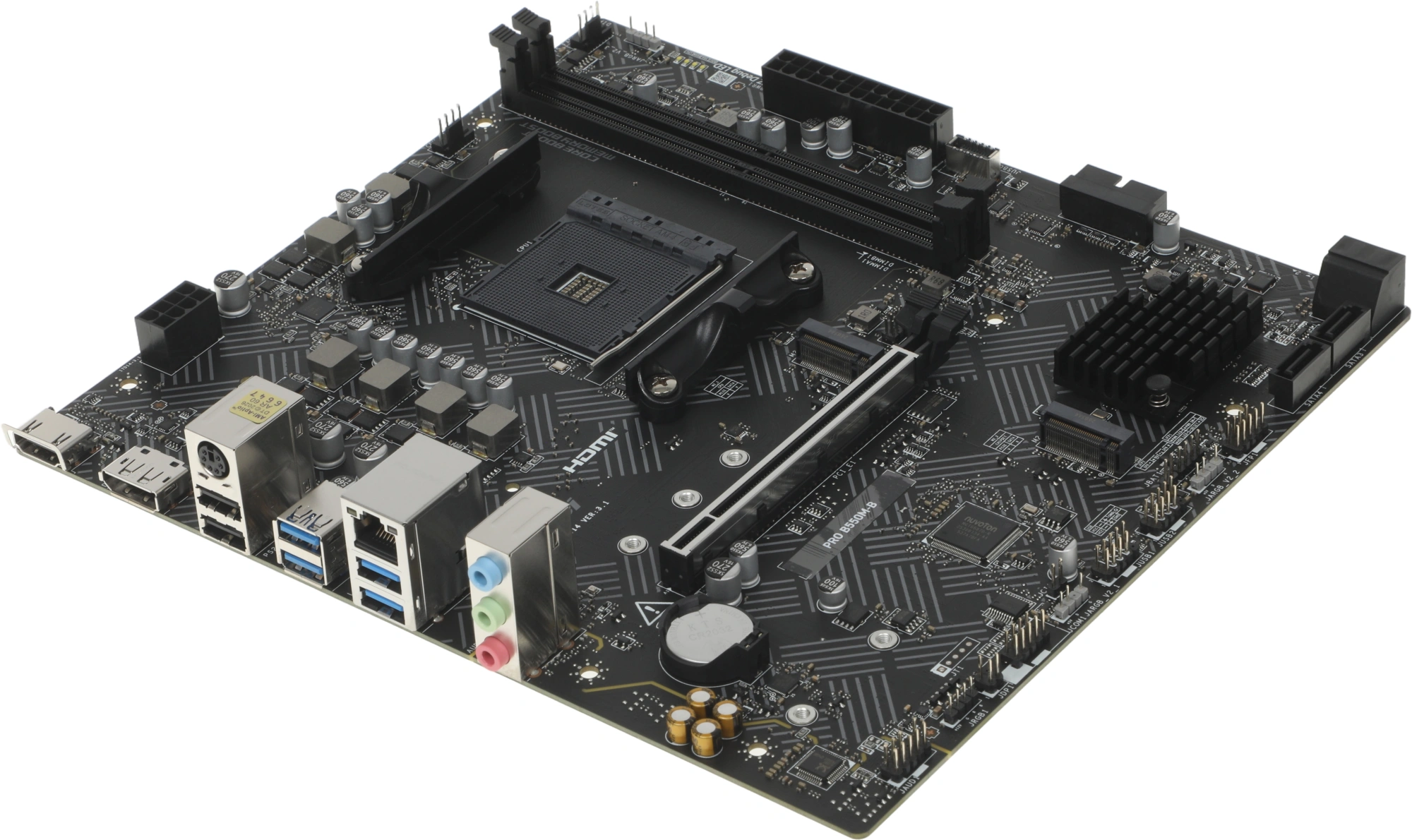 Материнская плата MSI PRO B550M-B Soc-AM4 AMD B550 2xDDR4 mATX AC`97 8ch(7.1) GbLAN RAID+HDMI+DP — миниатюра 11