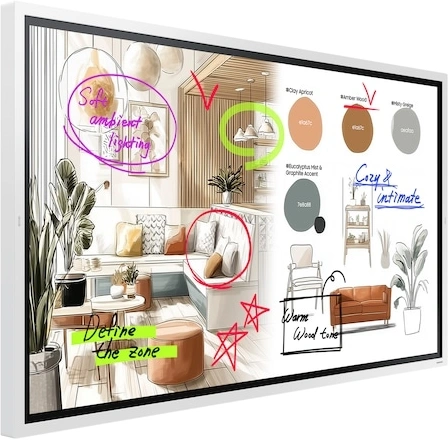Панель Samsung 65" Электронный флипчарт WM65FX белый VA LED 6.7ms 16:9 HDMI M/M матовая 450cd 178гр/178гр 3840x2160 4K USB 39.7кг — миниатюра 2