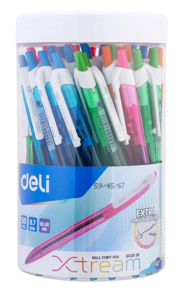 Набор ручек шариков. автоматическая Deli X-tream EQ02836-1-P ассорти син. черн. (50шт) — миниатюра 10