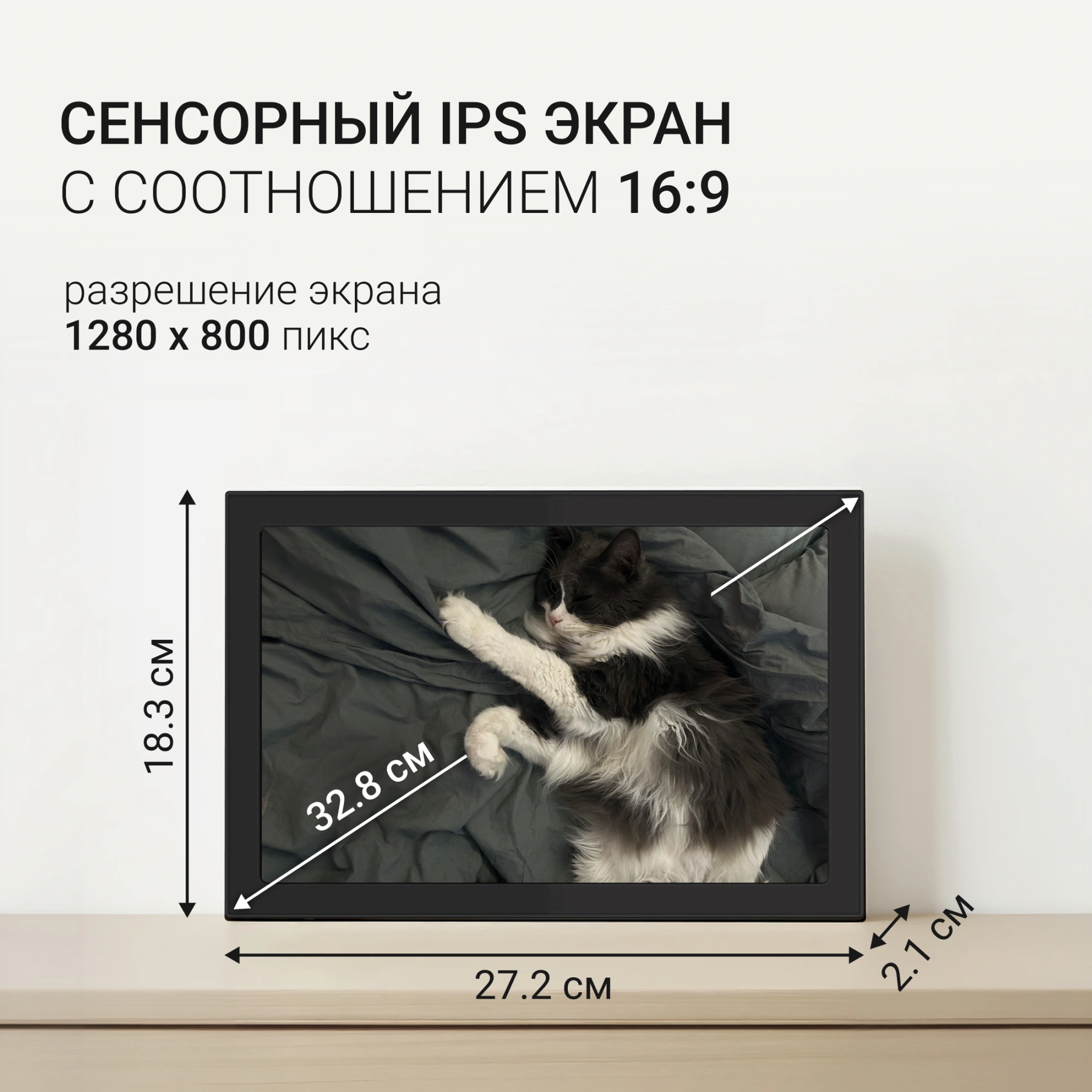 Фоторамка Digma 11" PF-1155 1280x800 черный пластик 16Gb Видео WiFi — миниатюра 9
