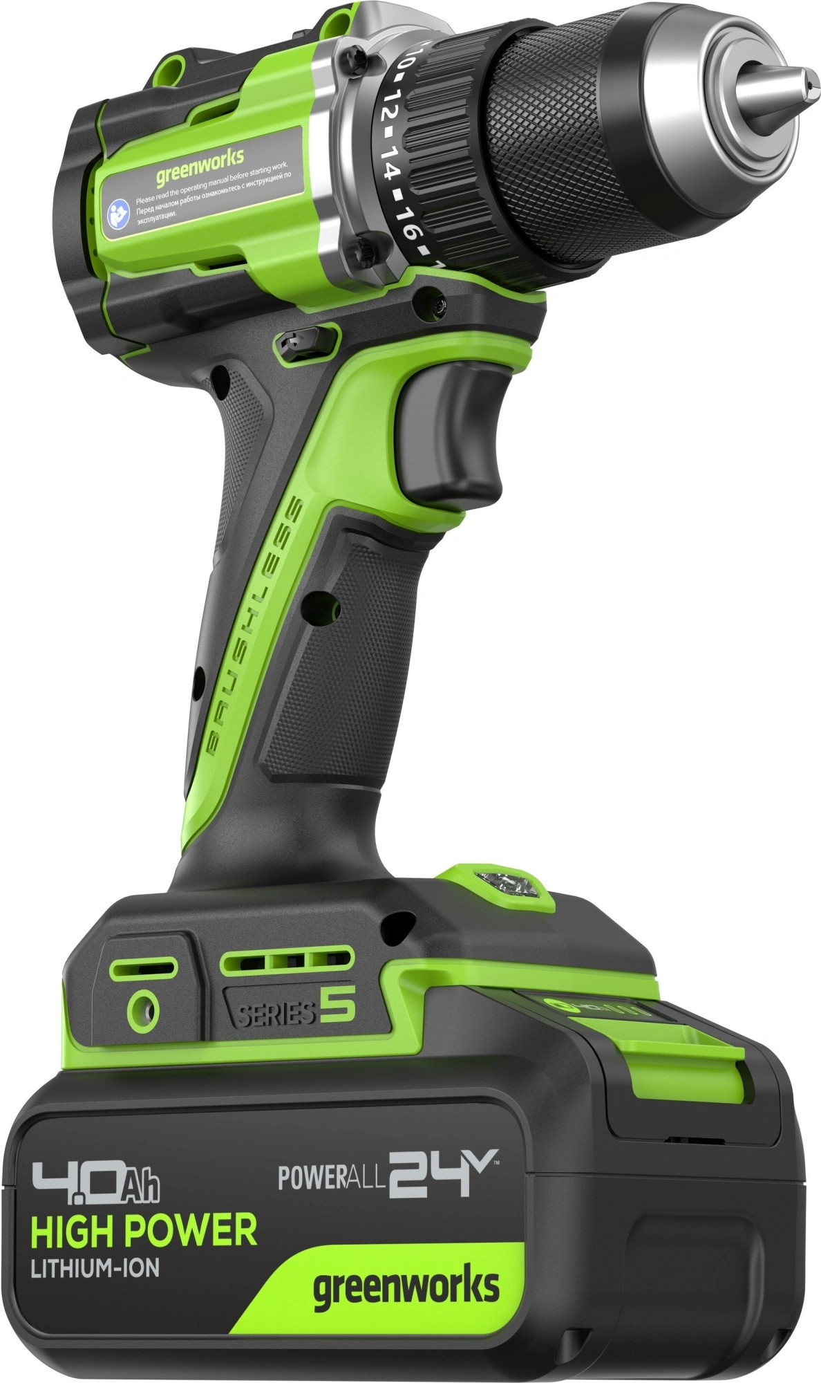 Дрель-шуруповерт Greenworks DD560 аккум. патрон:быстрозажимной (3708407CUB) — миниатюра 2