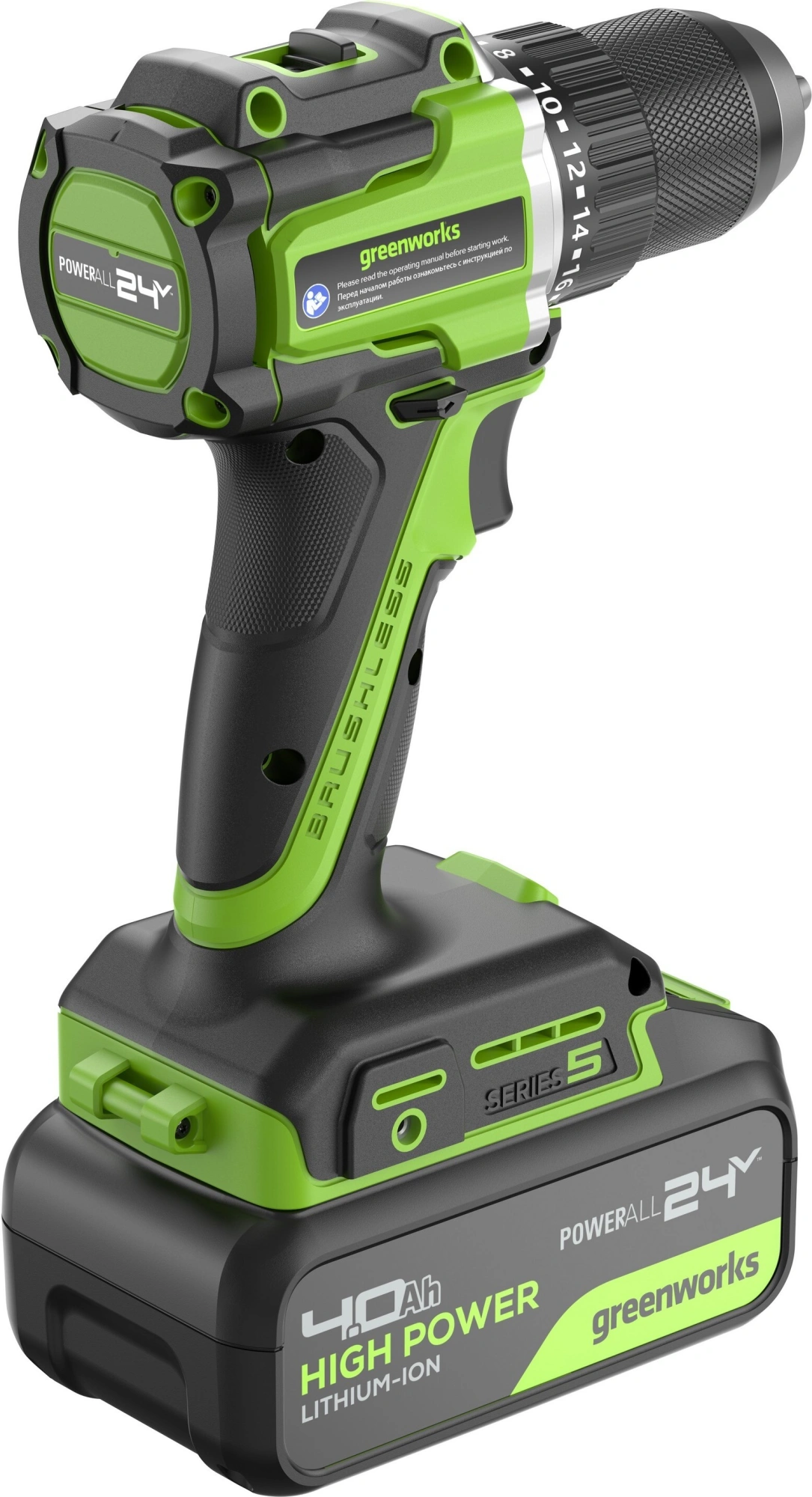 Дрель-шуруповерт Greenworks DD560 аккум. патрон:быстрозажимной (3708407CUB) — миниатюра 5