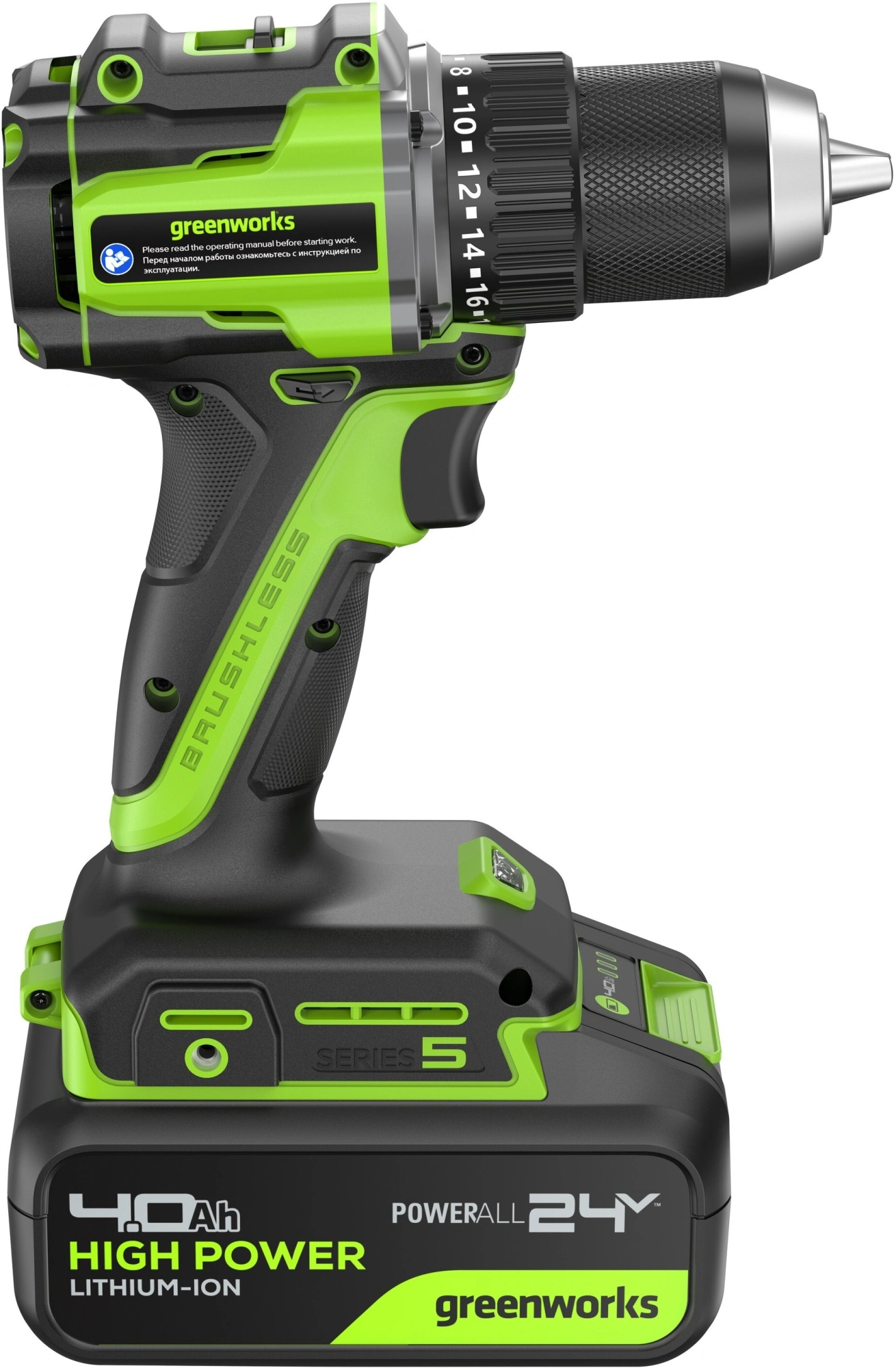 Дрель-шуруповерт Greenworks DD560 аккум. патрон:быстрозажимной (3708407CUB) — миниатюра 6