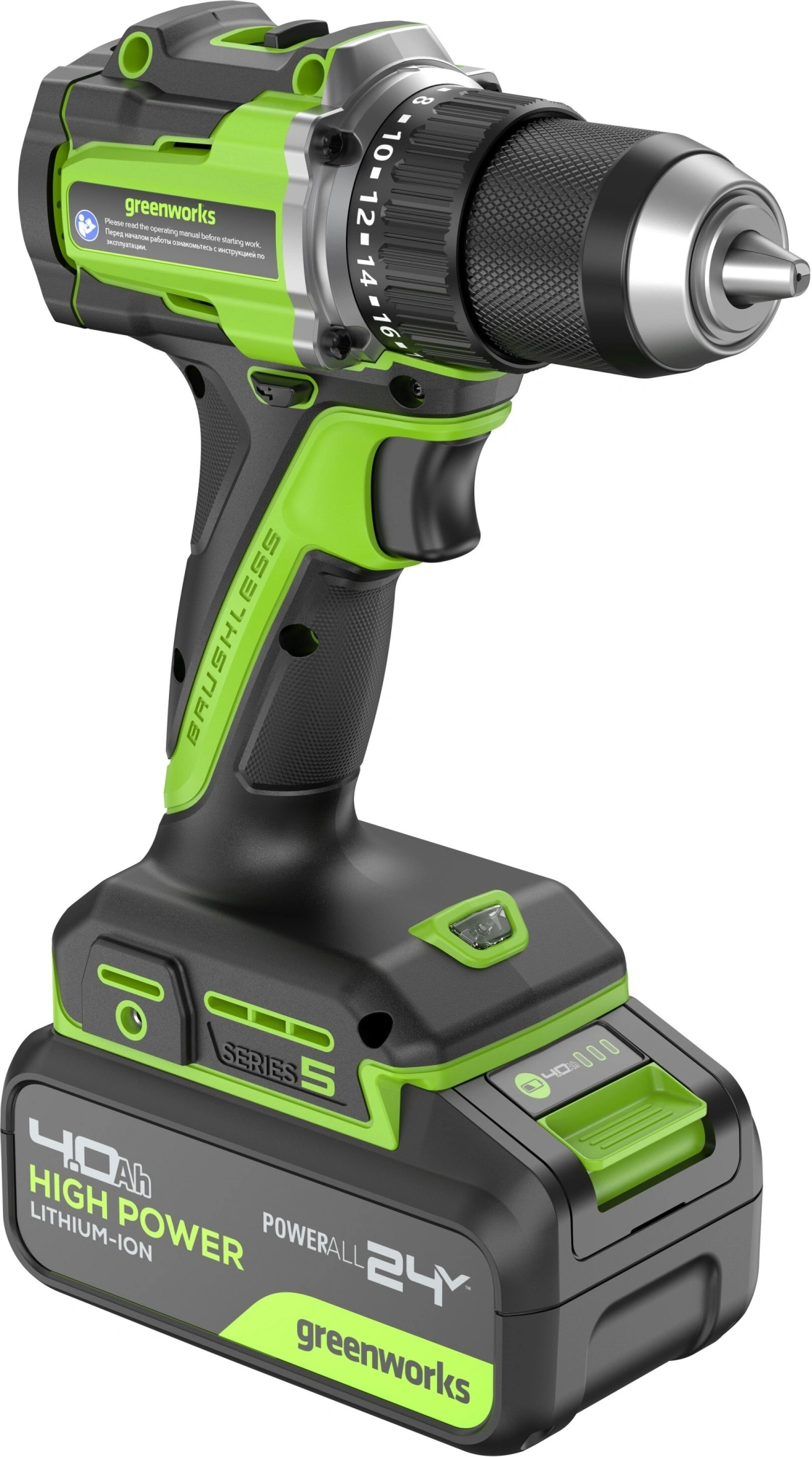Дрель-шуруповерт Greenworks DD560 аккум. патрон:быстрозажимной (3708407CUB) — миниатюра 7
