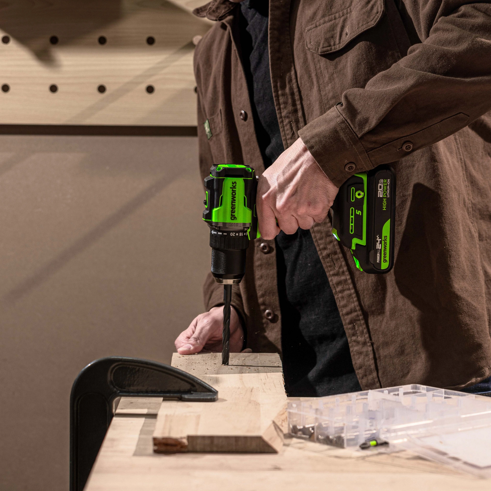 Дрель-шуруповерт Greenworks DD560 аккум. патрон:быстрозажимной (3708407CUB) — миниатюра 13