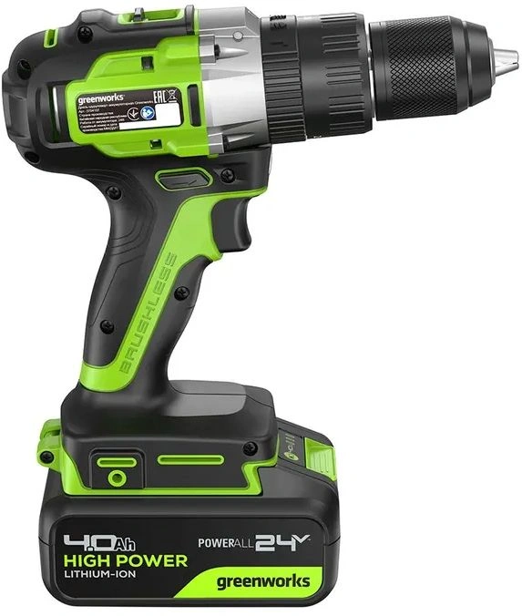Дрель-шуруповерт Greenworks GD24DD60 аккум. патрон:быстрозажимной (3704107CUB) — миниатюра 3
