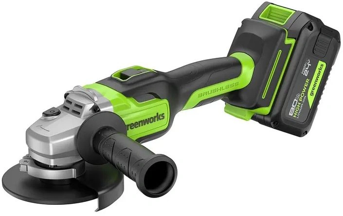 Углошлифовальная машина Greenworks GD24AG 758Вт 10500об/мин рез.шпин.:M14 d=125мм (3200207CUH) — миниатюра 2