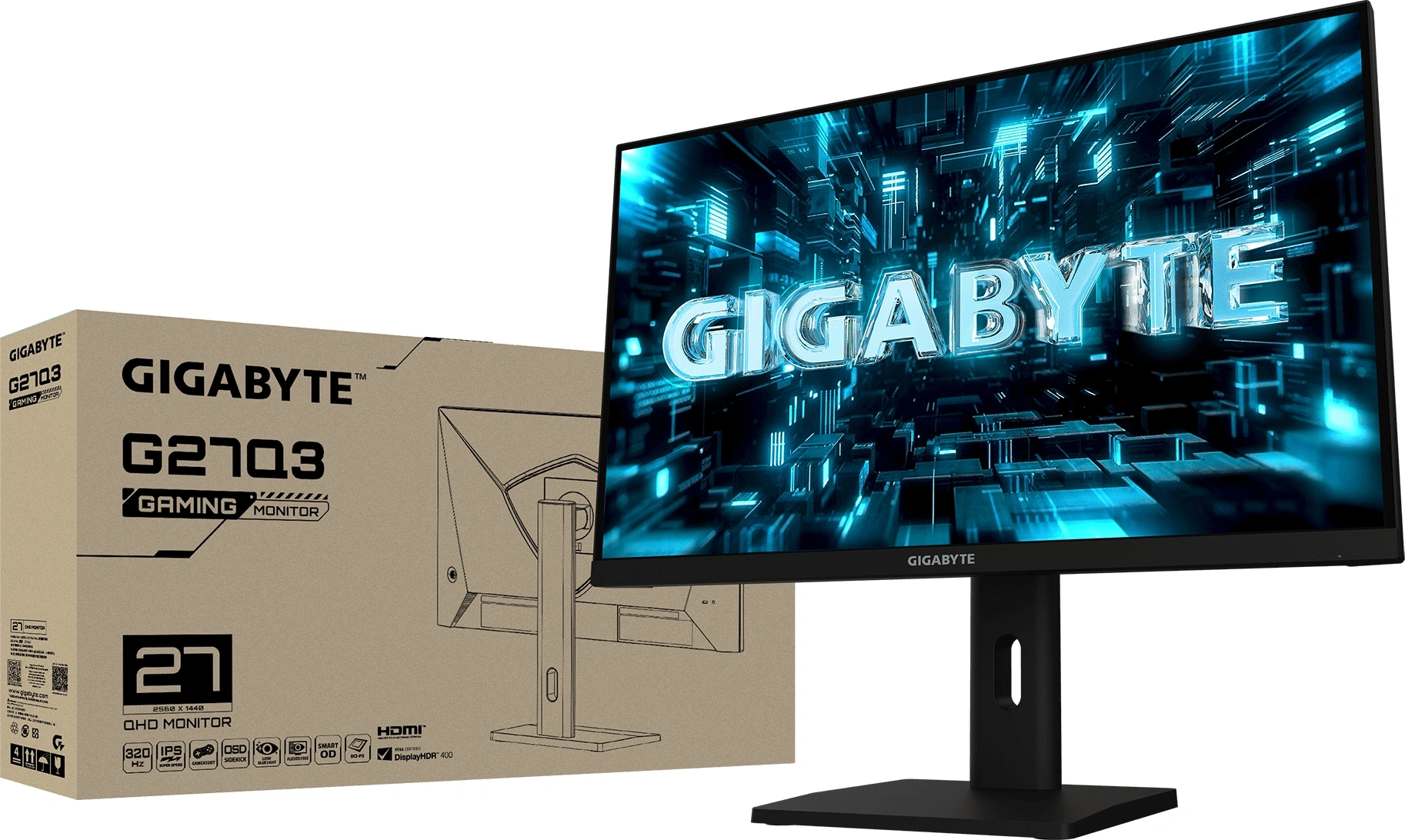 Монитор Gigabyte 27" G27Q3 черный IPS LED 16:9 HDMI полуматовая HAS Piv 1300:1 350cd 178гр/178гр 2560x1440 320Hz FreeSync Premium DP 2K USB 6.88кг — миниатюра 8