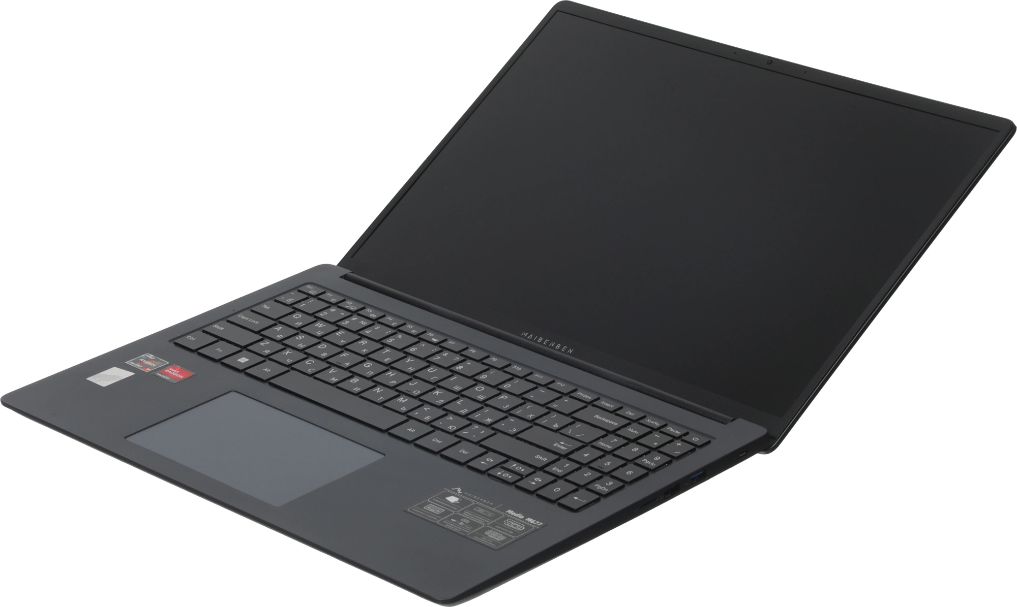 Ноутбук Maibenben M677 Ryzen 7 7730U 16Gb SSD512Gb AMD Radeon Graphics 16" IPS FHD+ (1920x1200) Windows 11 Home blue WiFi BT Cam 3896mAh (M6770F140HU4E10) — миниатюра 11
