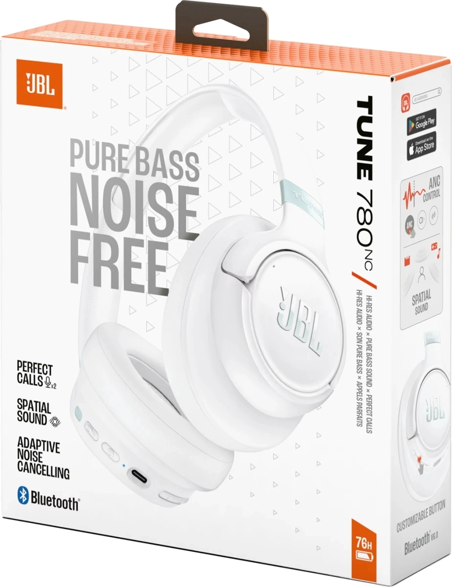 Гарнитура накладные JBL Tune 780NC 1.2м белый беспроводные bluetooth оголовье (JBLT780NCWHT) — миниатюра 9