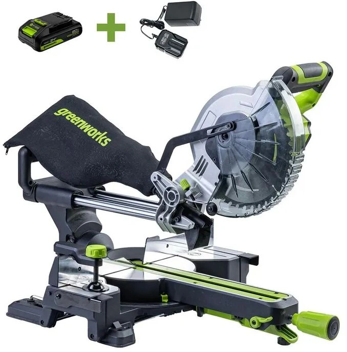 Торцовочная пила Greenworks GD24MS216 4800об/мин d=216мм — миниатюра 6