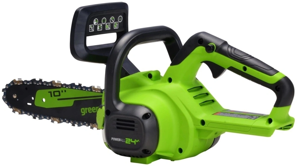 Цепная пила Greenworks G24CS25 аккум. 600Вт 0.8л.с. дл.шины:10" (25cm) 1аккум. 8Ач ЗУ (2007707UH) — миниатюра 3