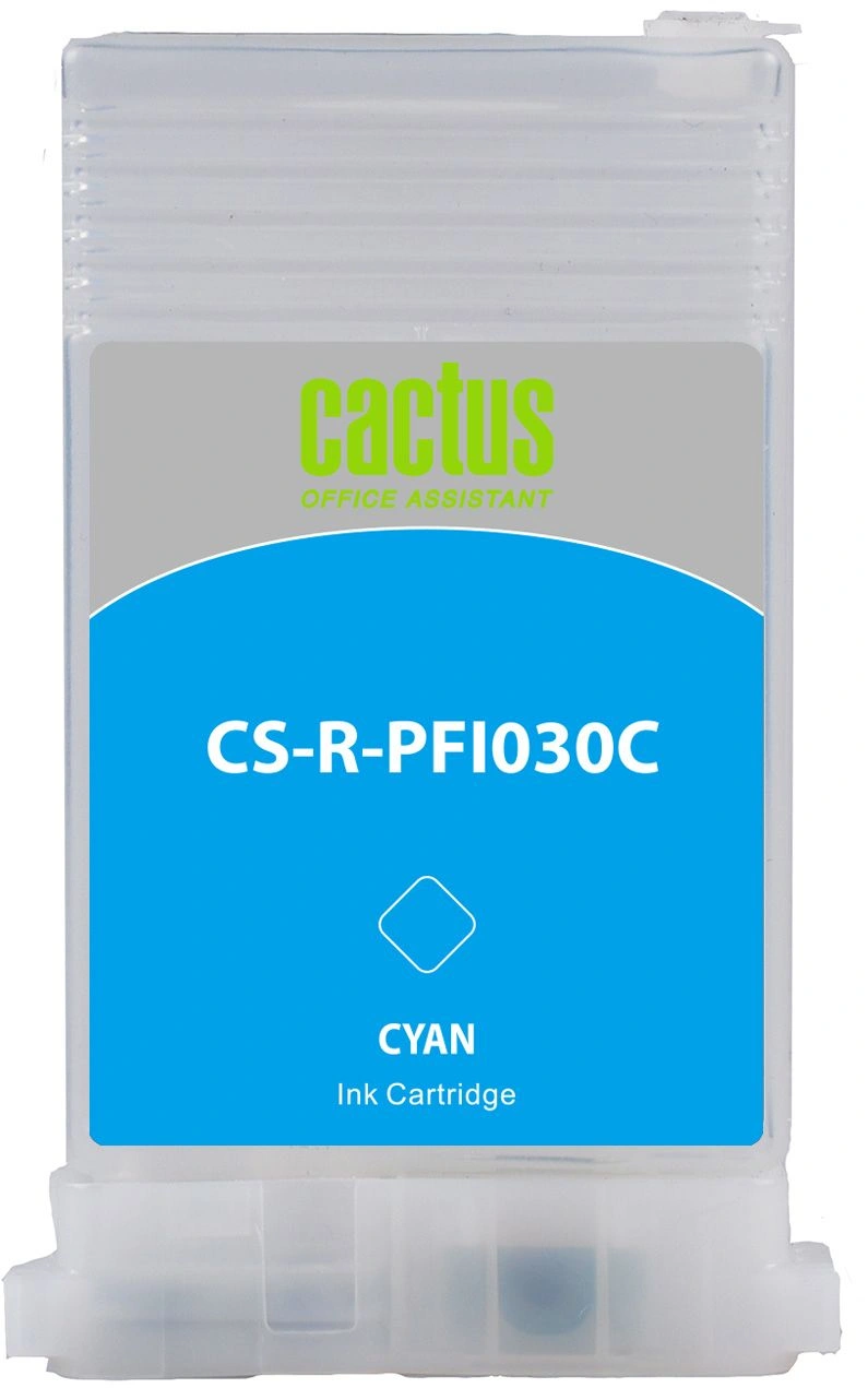 Картридж перезаправляемый струйный Cactus CS-R-PFI030C голубой (55мл) для Canon imagePrograf TA-20/30/TM-240/340 без чипа — миниатюра 2