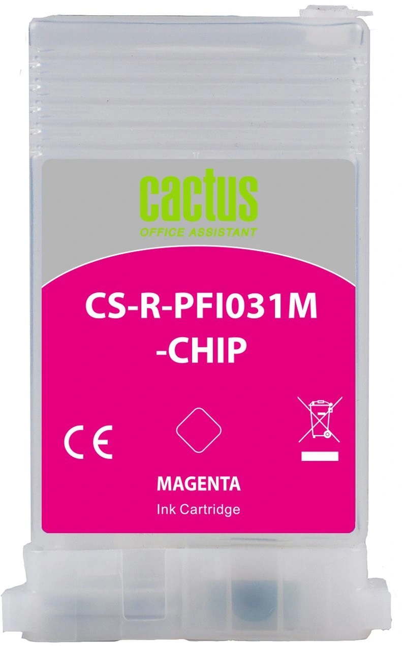 Картридж перезаправляемый струйный Cactus CS-R-PFI031M-CHIP пурпурный (55мл) для Canon imagePrograf TM-240/340 с чипом — миниатюра 2