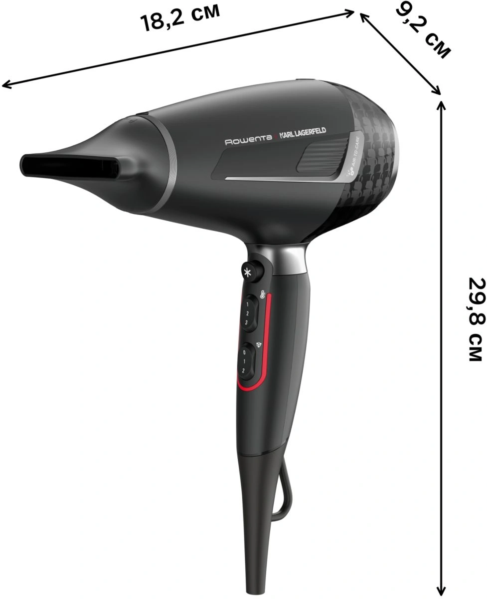 Фен Rowenta CV888LF0 2200Вт черный (1830008533) — миниатюра 2