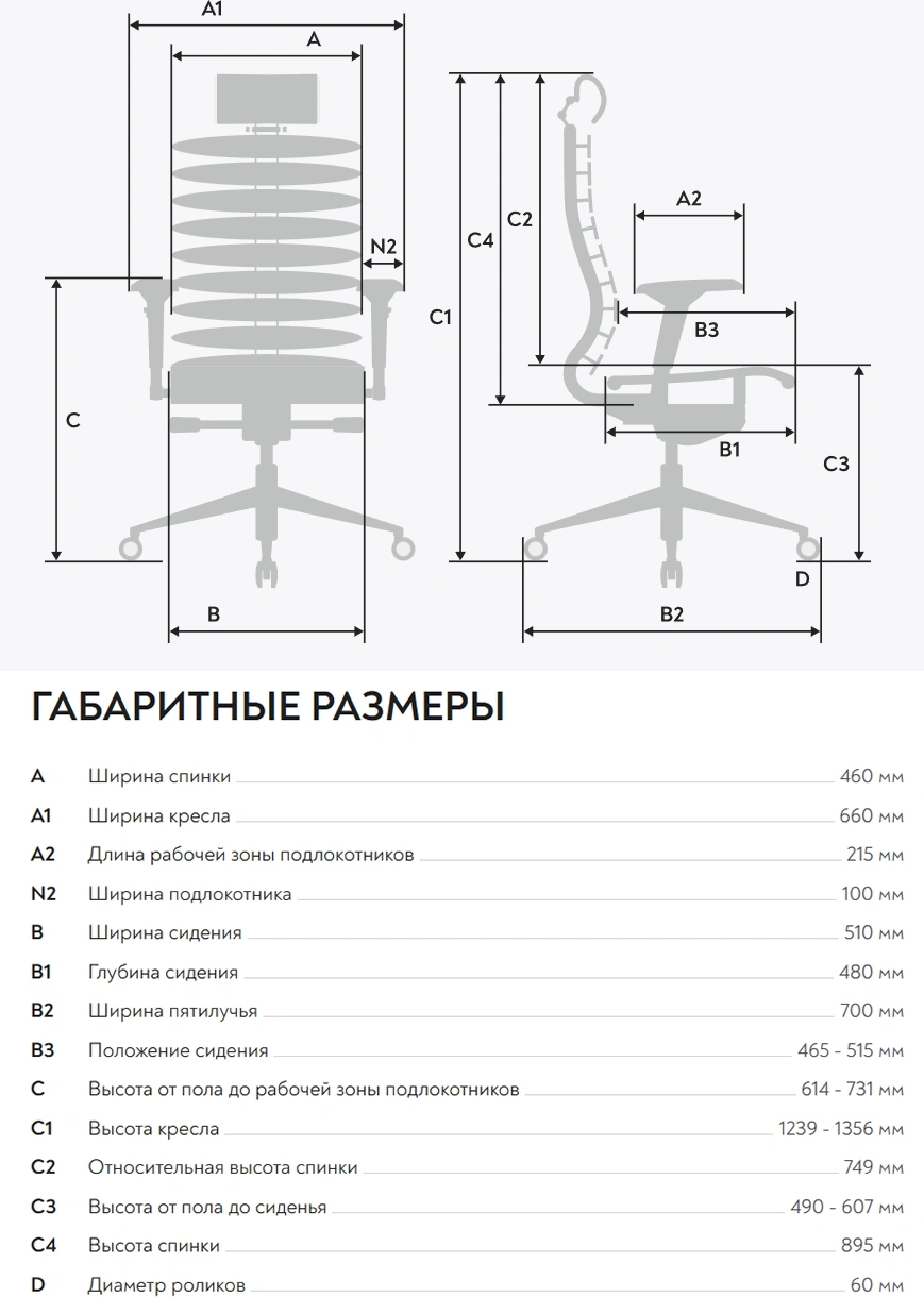 Кресло руководителя эргономичное Метта Equalizer L2-47D белый/черный сиденье белый/черный экокожа с подголов. крестов.5-луч. металл хром — миниатюра 8