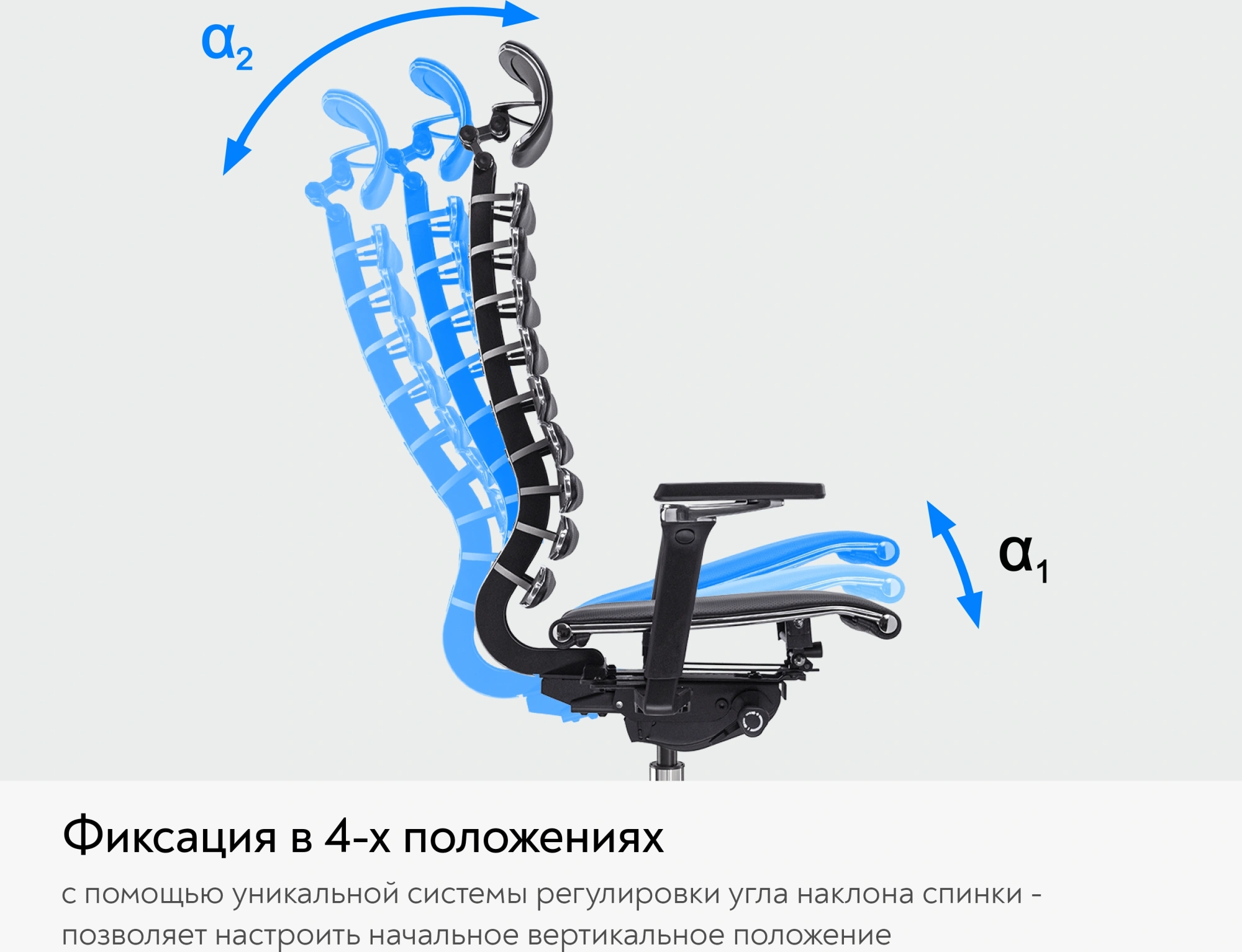 Кресло руководителя эргономичное Метта Equalizer L2-47D белый/черный сиденье белый/черный экокожа с подголов. крестов.5-луч. металл хром — миниатюра 12