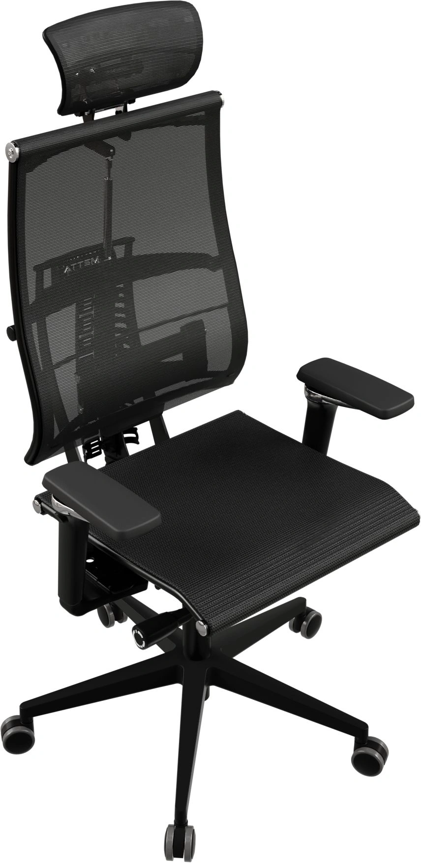 Кресло руководителя эргономичное Метта Yoga Spine Black Edition черный сиденье черный сетка с подголов. крестов.5-луч. металл хром — миниатюра 2