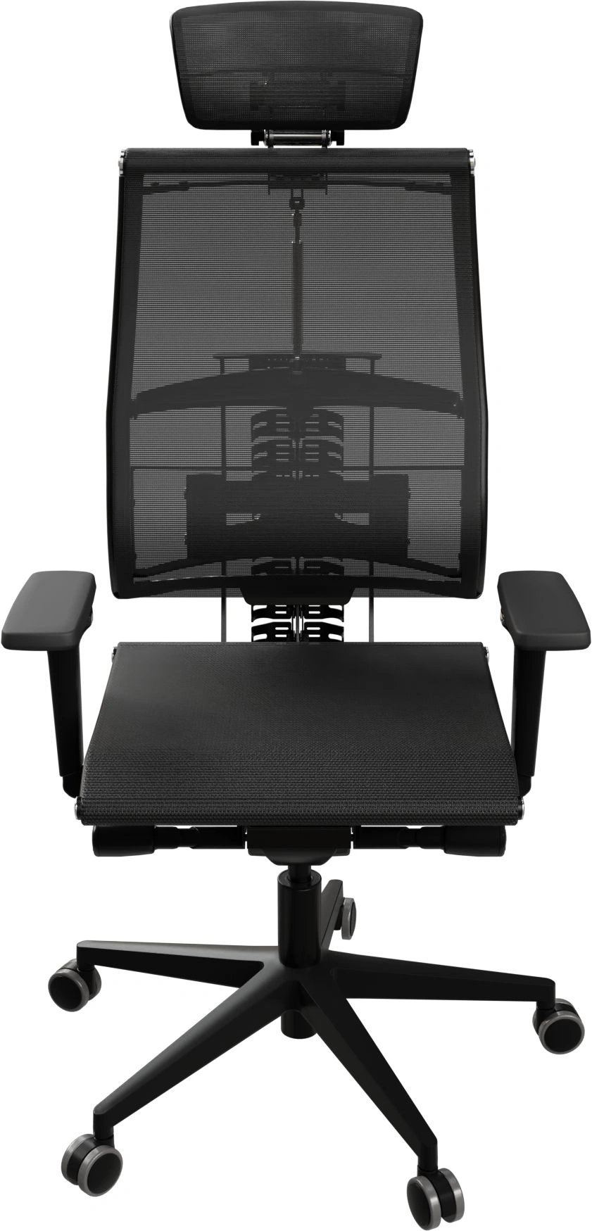 Кресло руководителя эргономичное Метта Yoga Spine Black Edition черный сиденье черный сетка с подголов. крестов.5-луч. металл хром — миниатюра 4