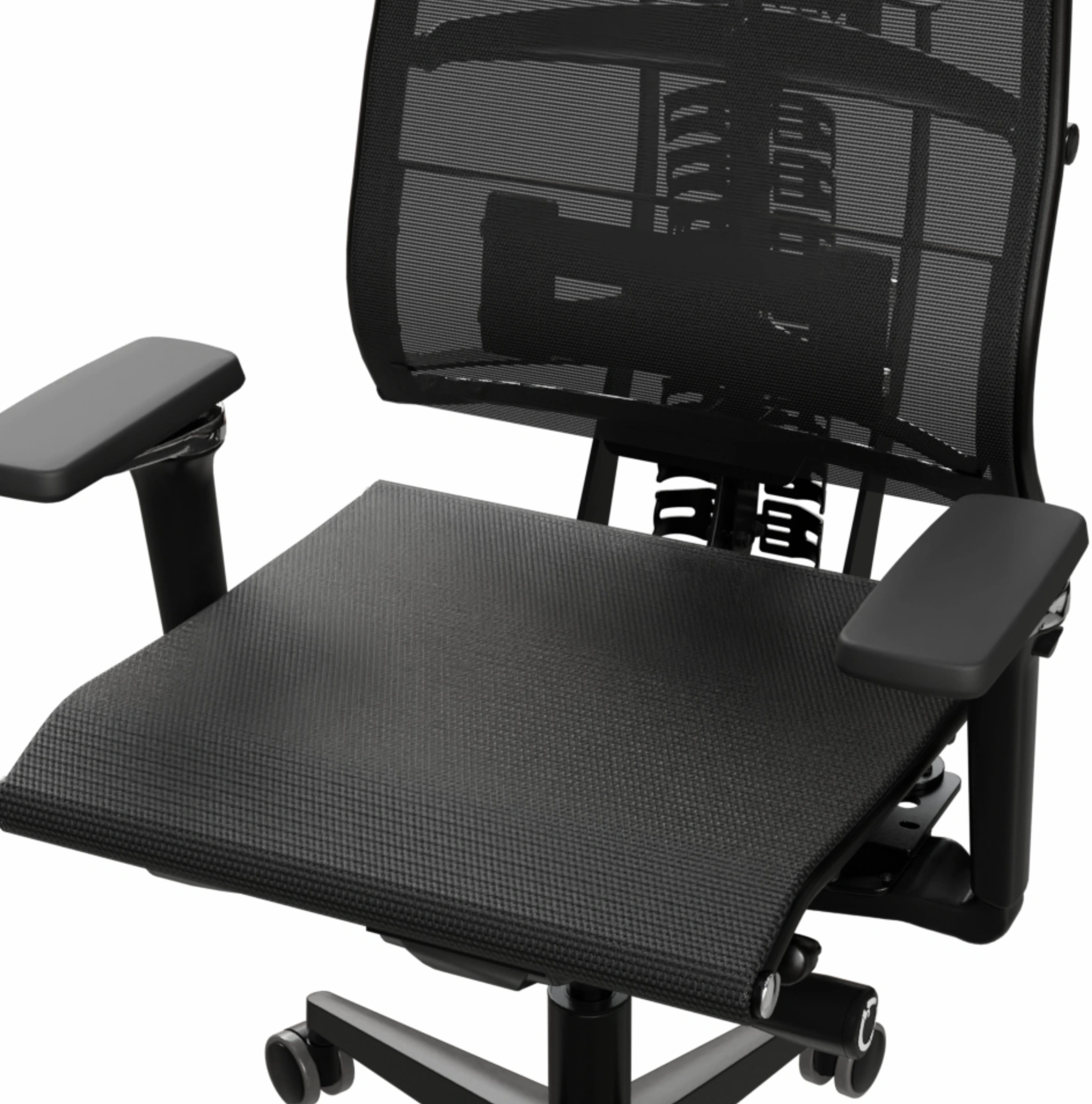 Кресло руководителя эргономичное Метта Yoga Spine Black Edition черный сиденье черный сетка с подголов. крестов.5-луч. металл хром — миниатюра 11
