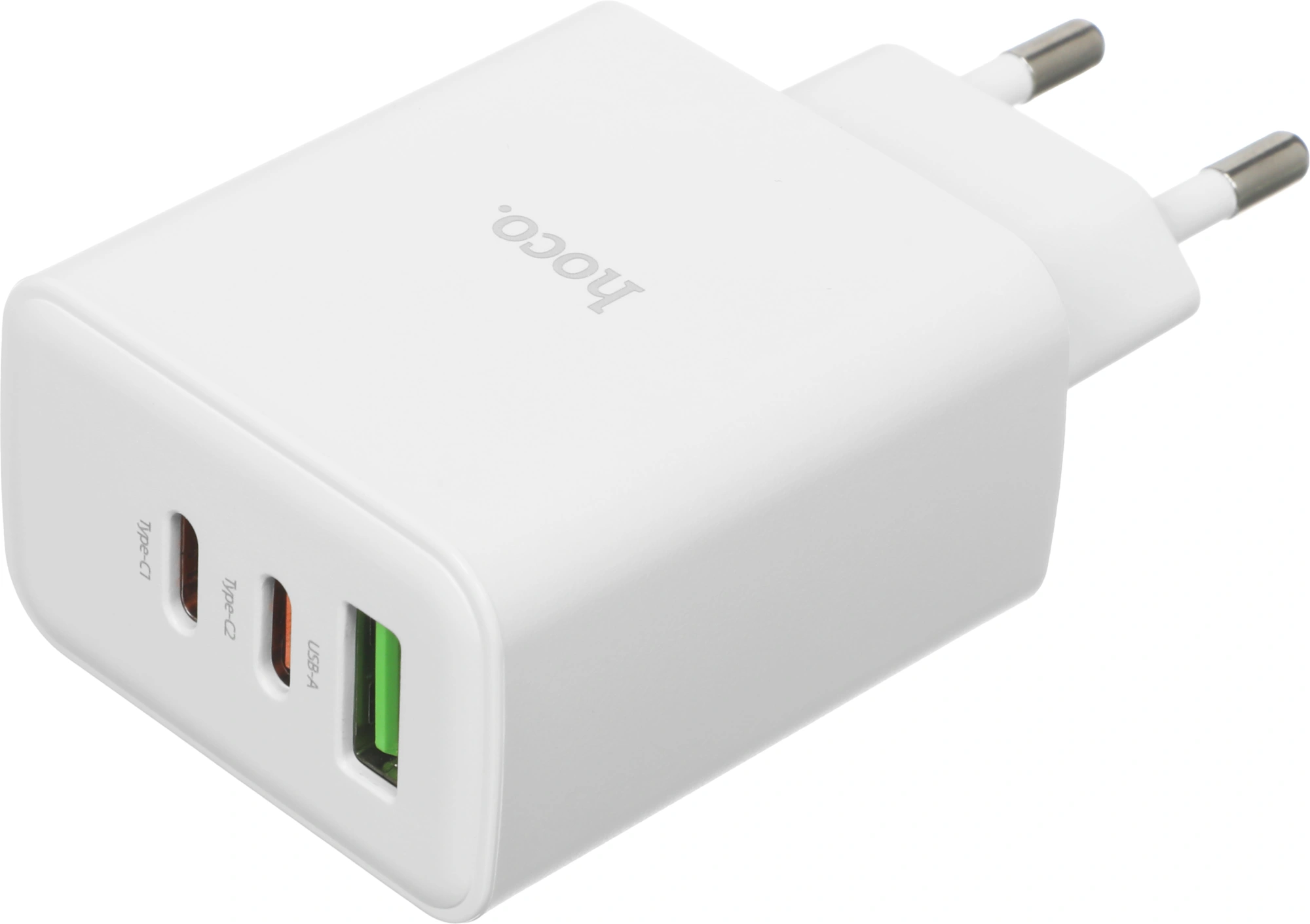 Сетевое зар./устр. Hoco C126A Pure power PD40W three-port(2C1A) charger(EU 40W 3A (PD+QC) универсальное белый — миниатюра 3
