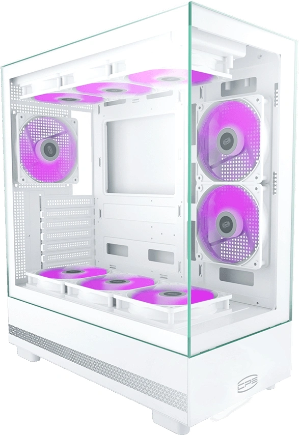 Корпус PcCooler C3 Q500 белый без БП ATX 9x120mm 2x140mm 1xUSB3.0 1xUSB3.1 audio bott PSU — миниатюра 8