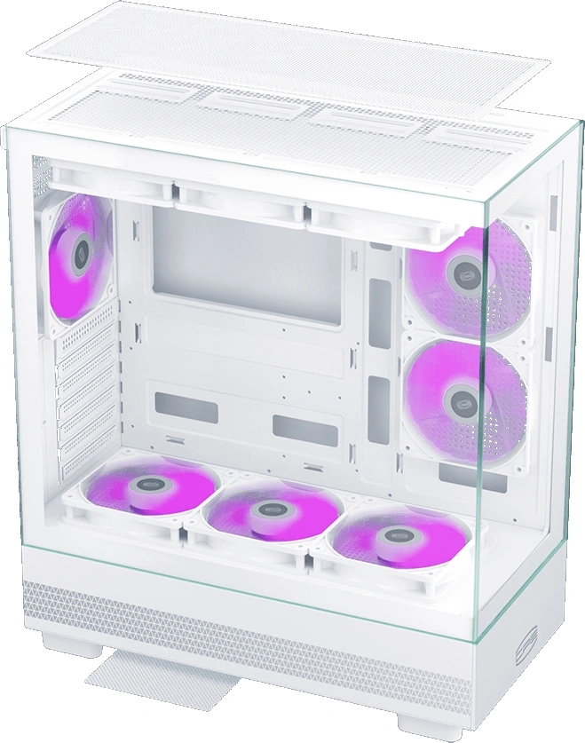 Корпус PcCooler C3 Q500 белый без БП ATX 9x120mm 2x140mm 1xUSB3.0 1xUSB3.1 audio bott PSU — миниатюра 7